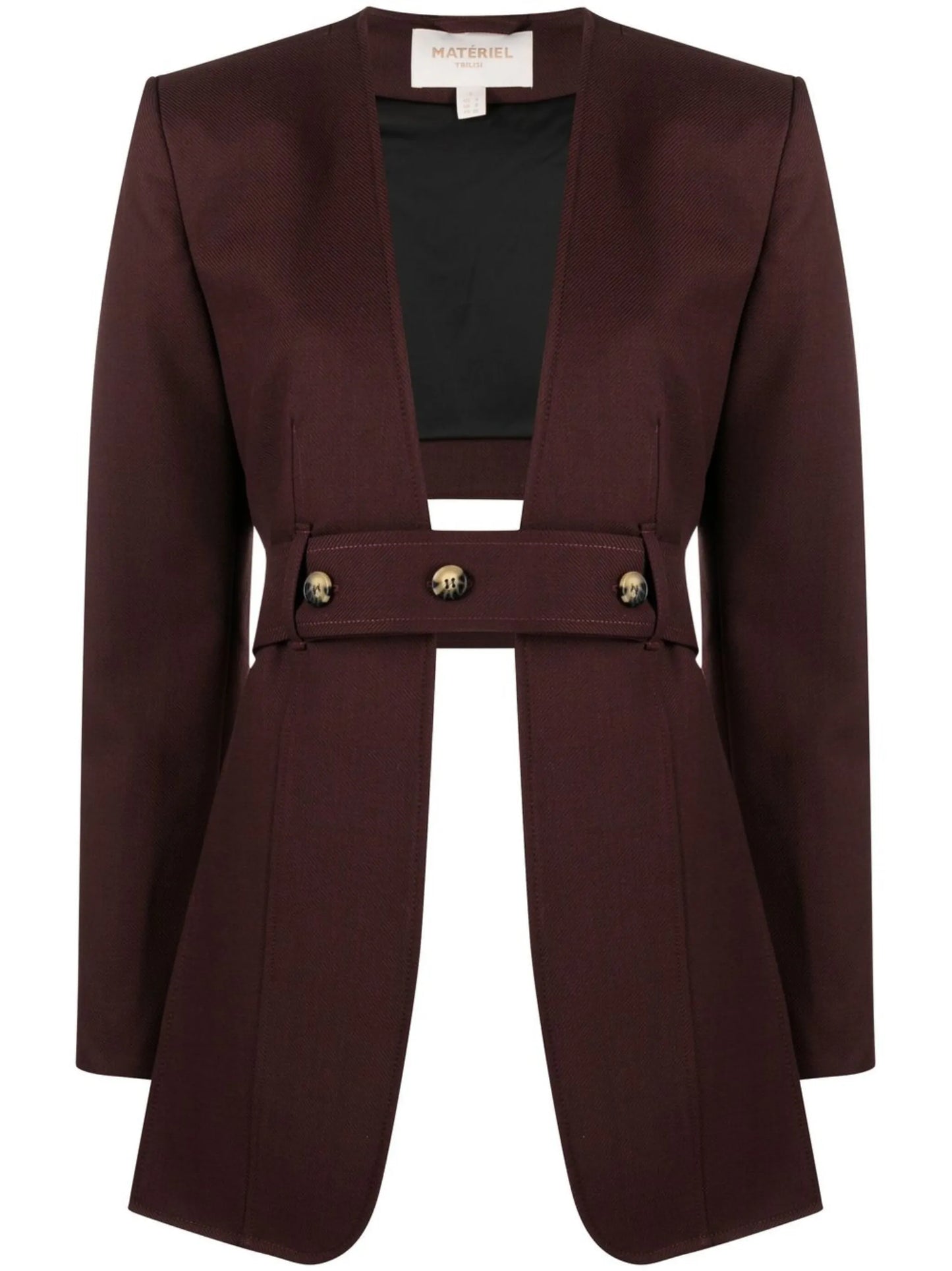 asymmetric belted blazer