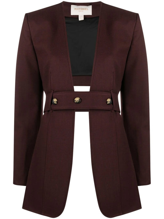asymmetric belted blazer