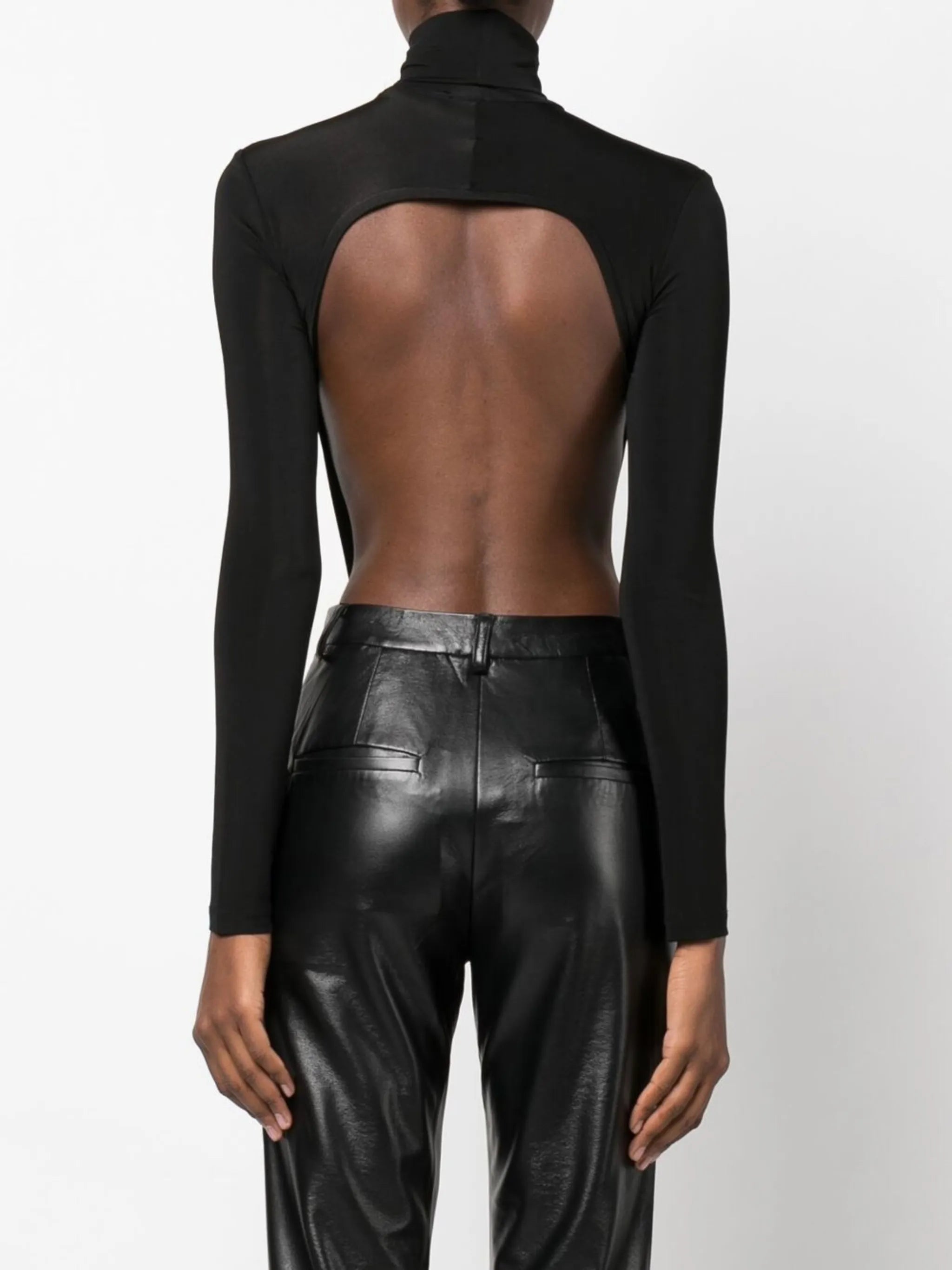 open-back long sleeved bodysuit