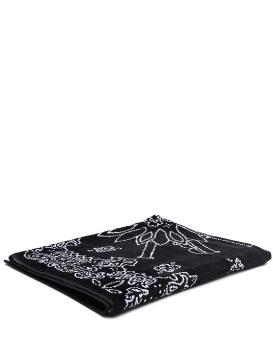 bandana-print beach towel