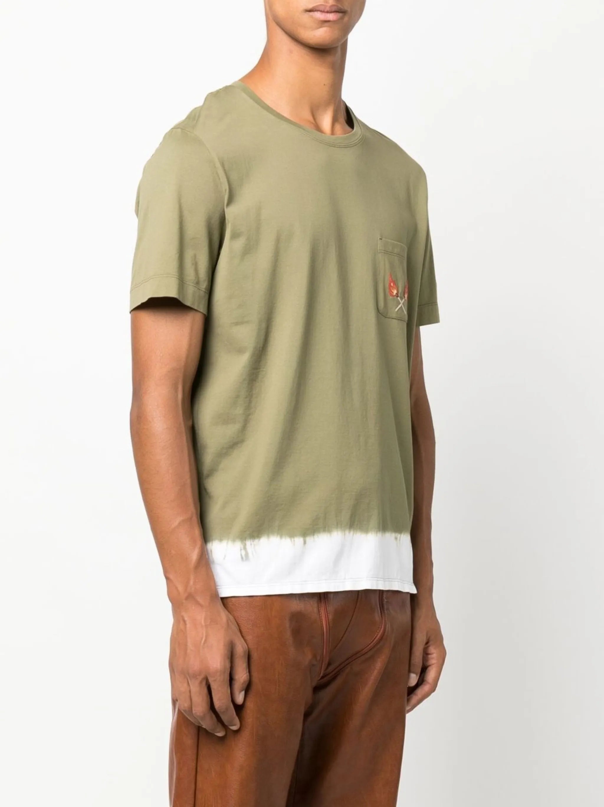 embroidered-matchstick T-shirt