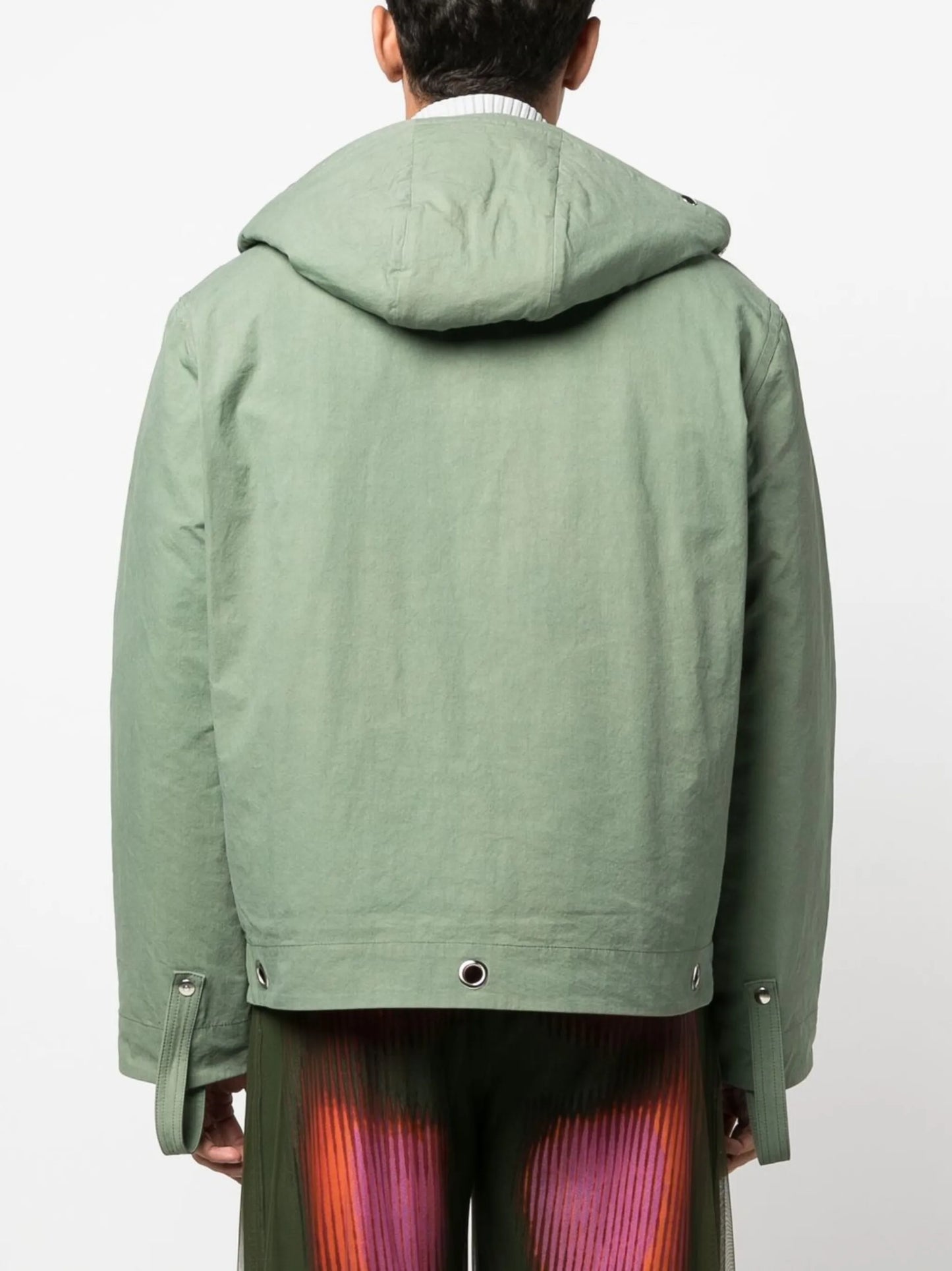 tie-detail hooded jacket