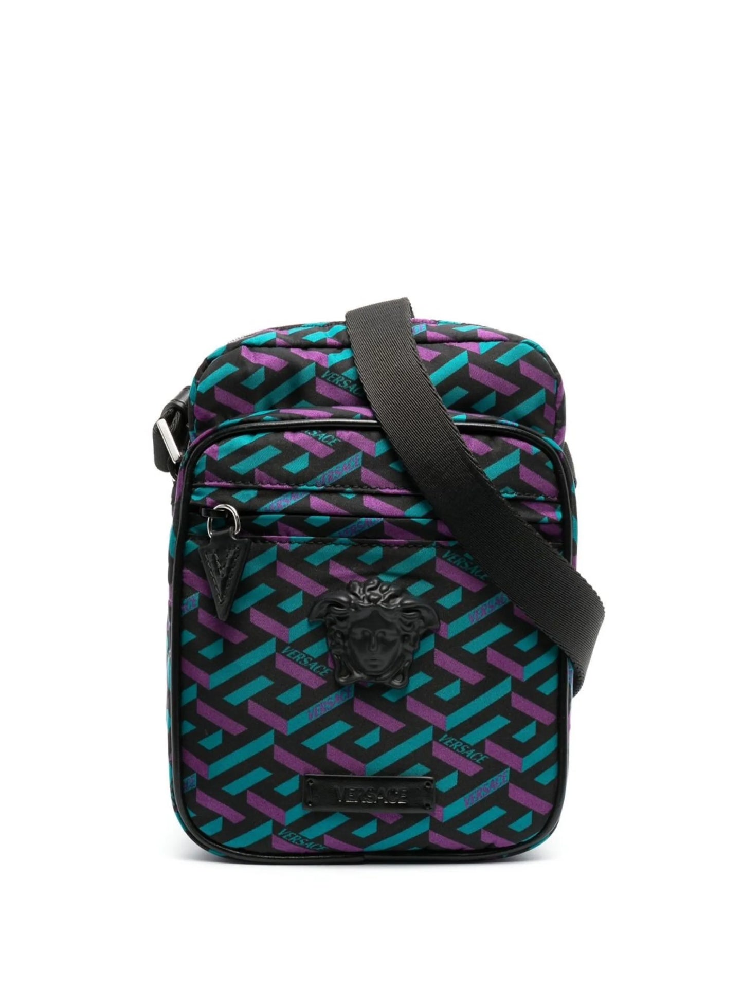 Medusa-motif monogram messenger bag