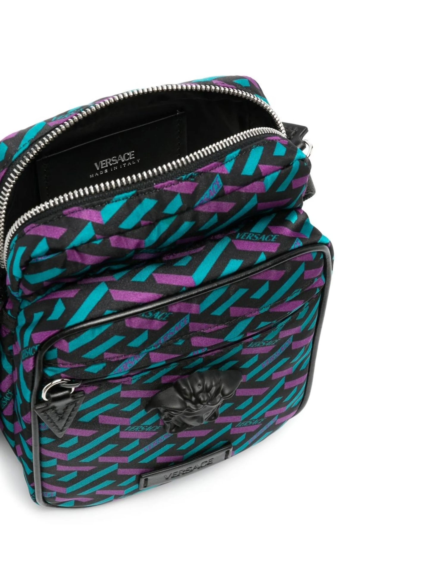 Medusa-motif monogram messenger bag