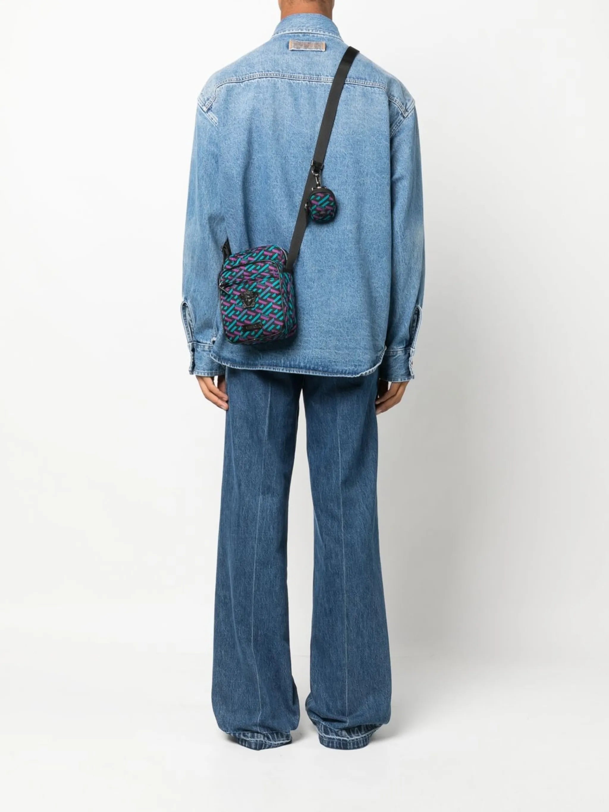 Medusa-motif monogram messenger bag