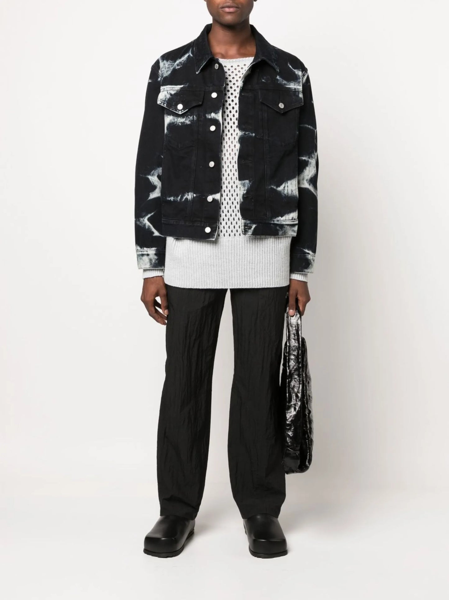 bleach-effect denim jacket