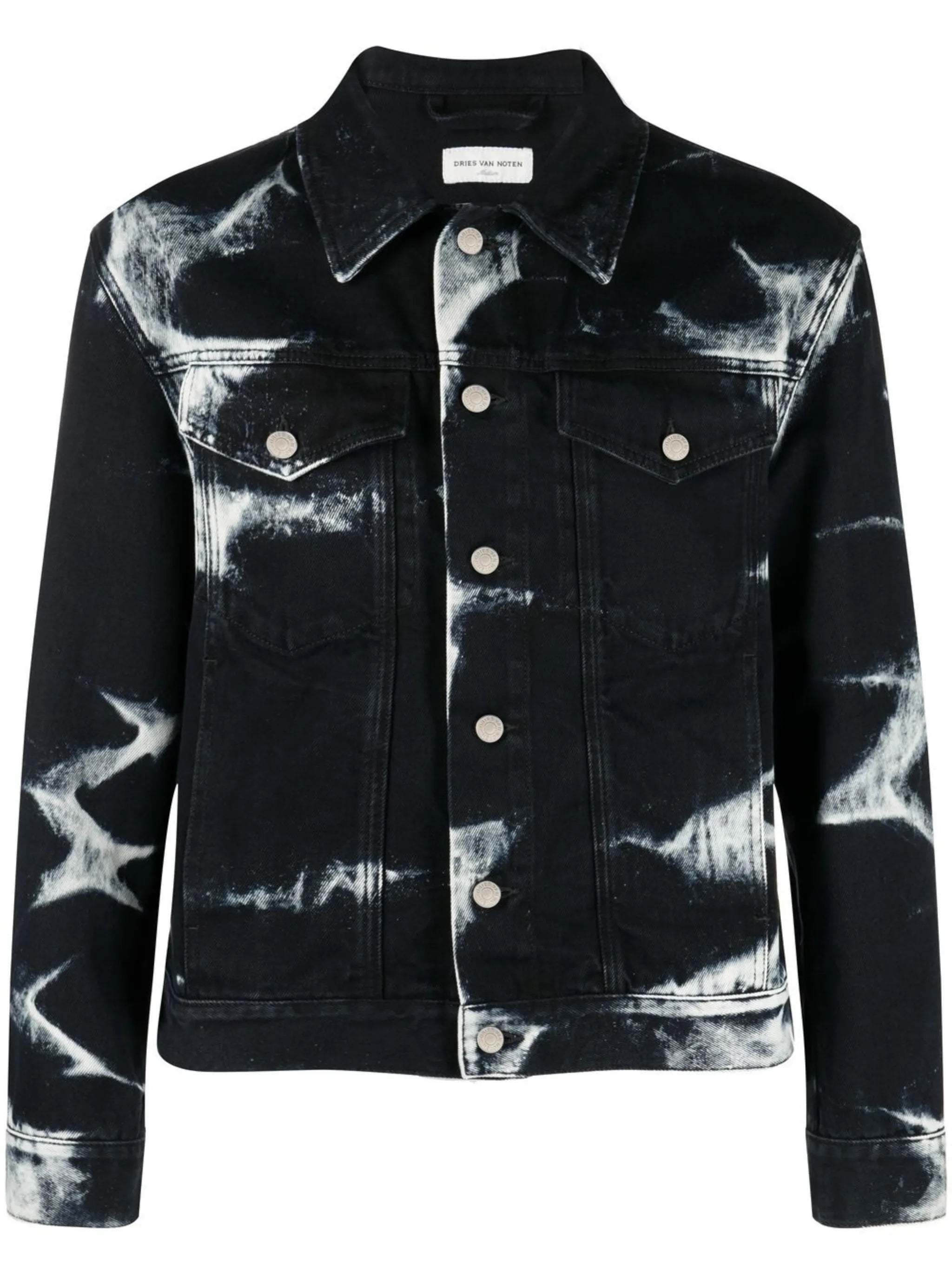 bleach-effect denim jacket