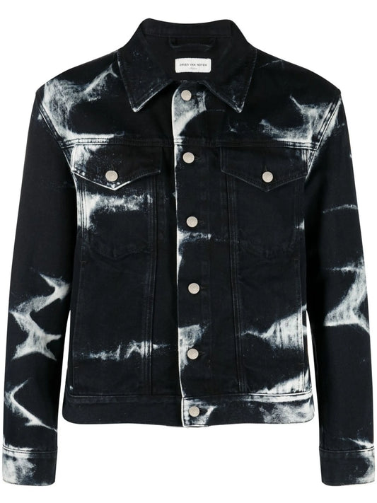 bleach-effect denim jacket