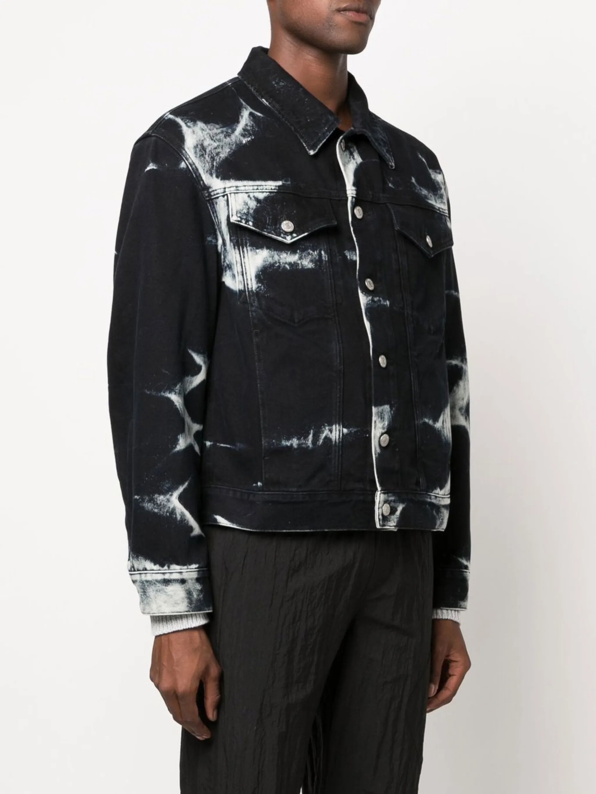 bleach-effect denim jacket