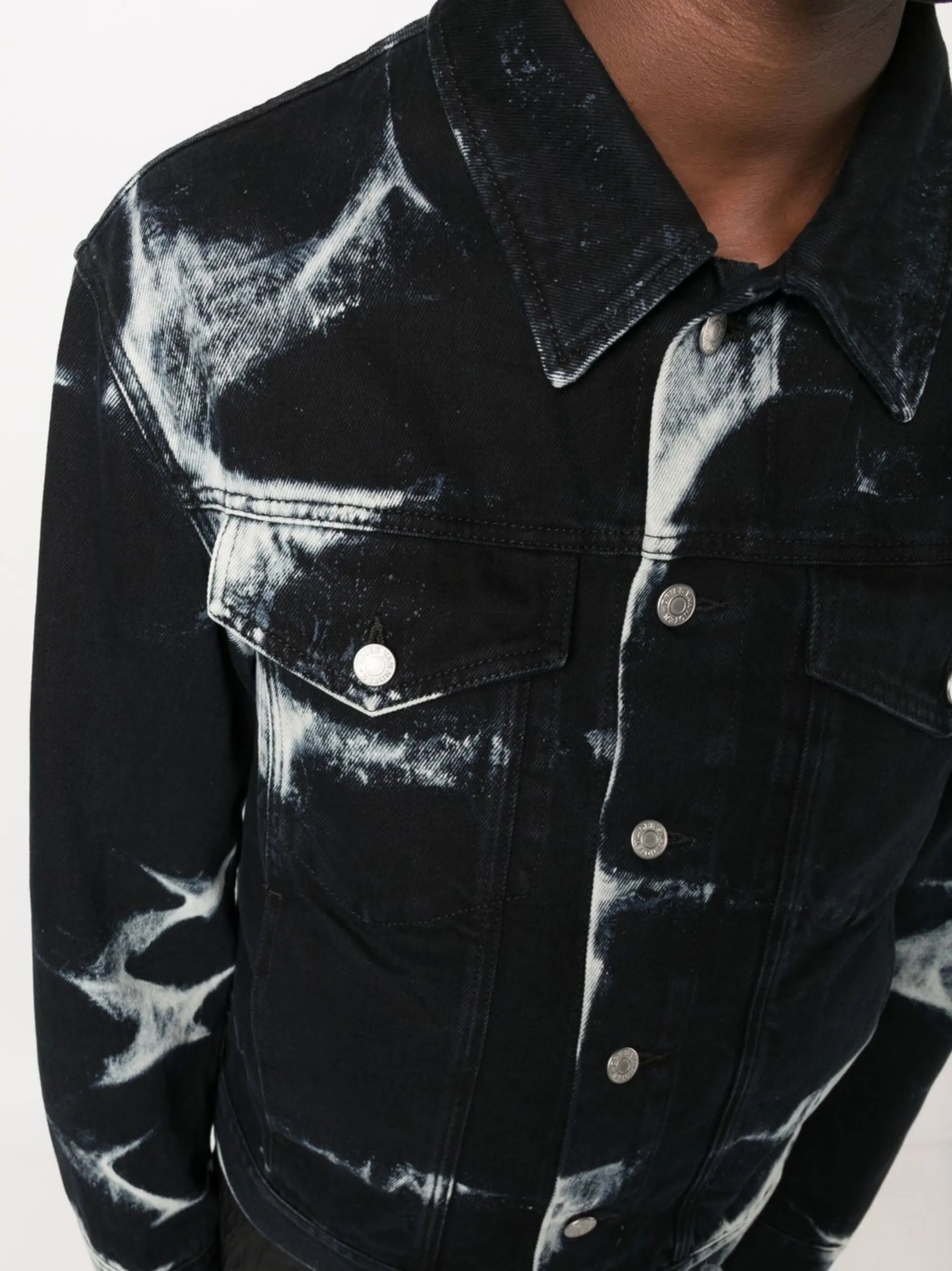 bleach-effect denim jacket
