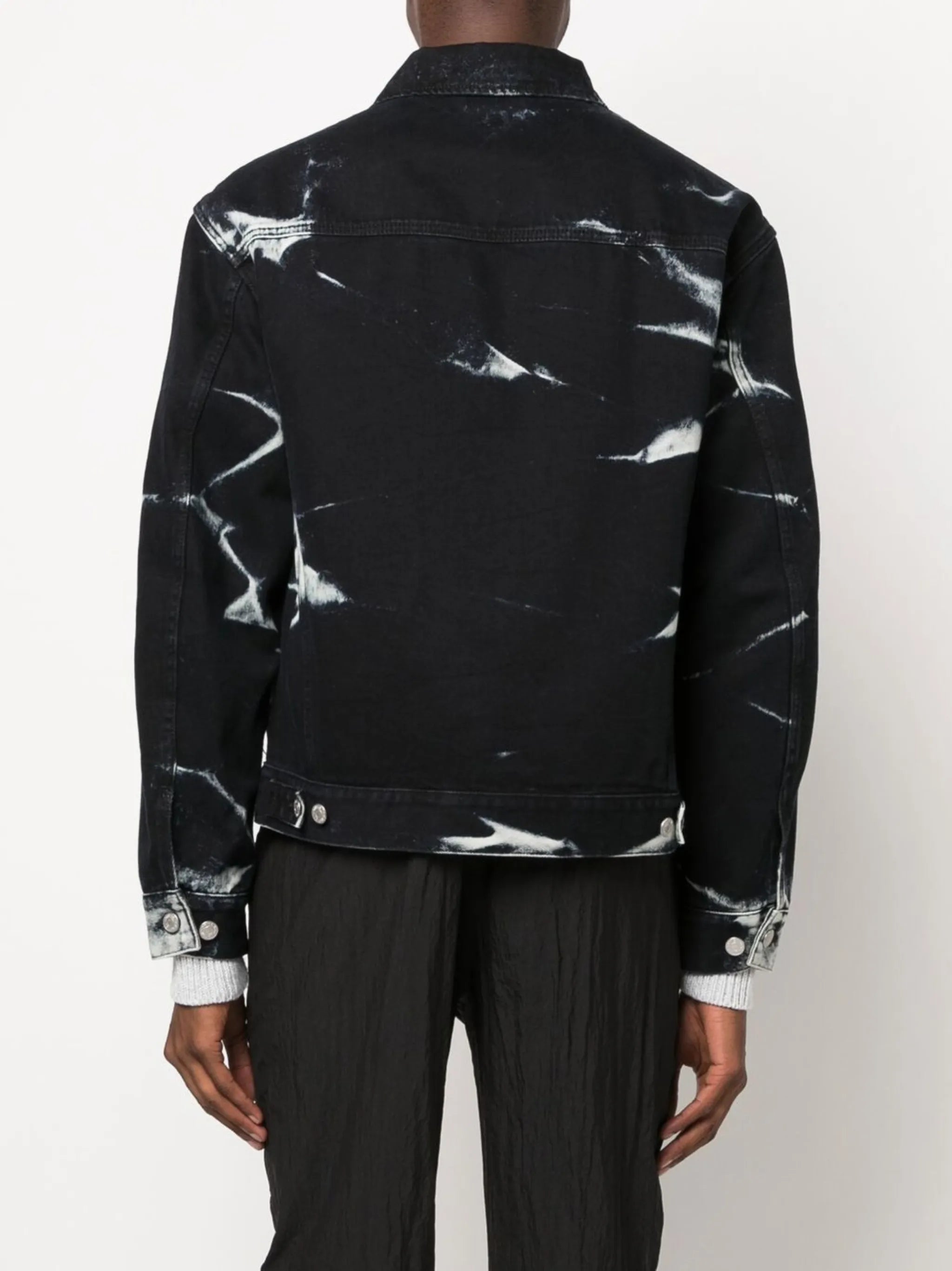 bleach-effect denim jacket