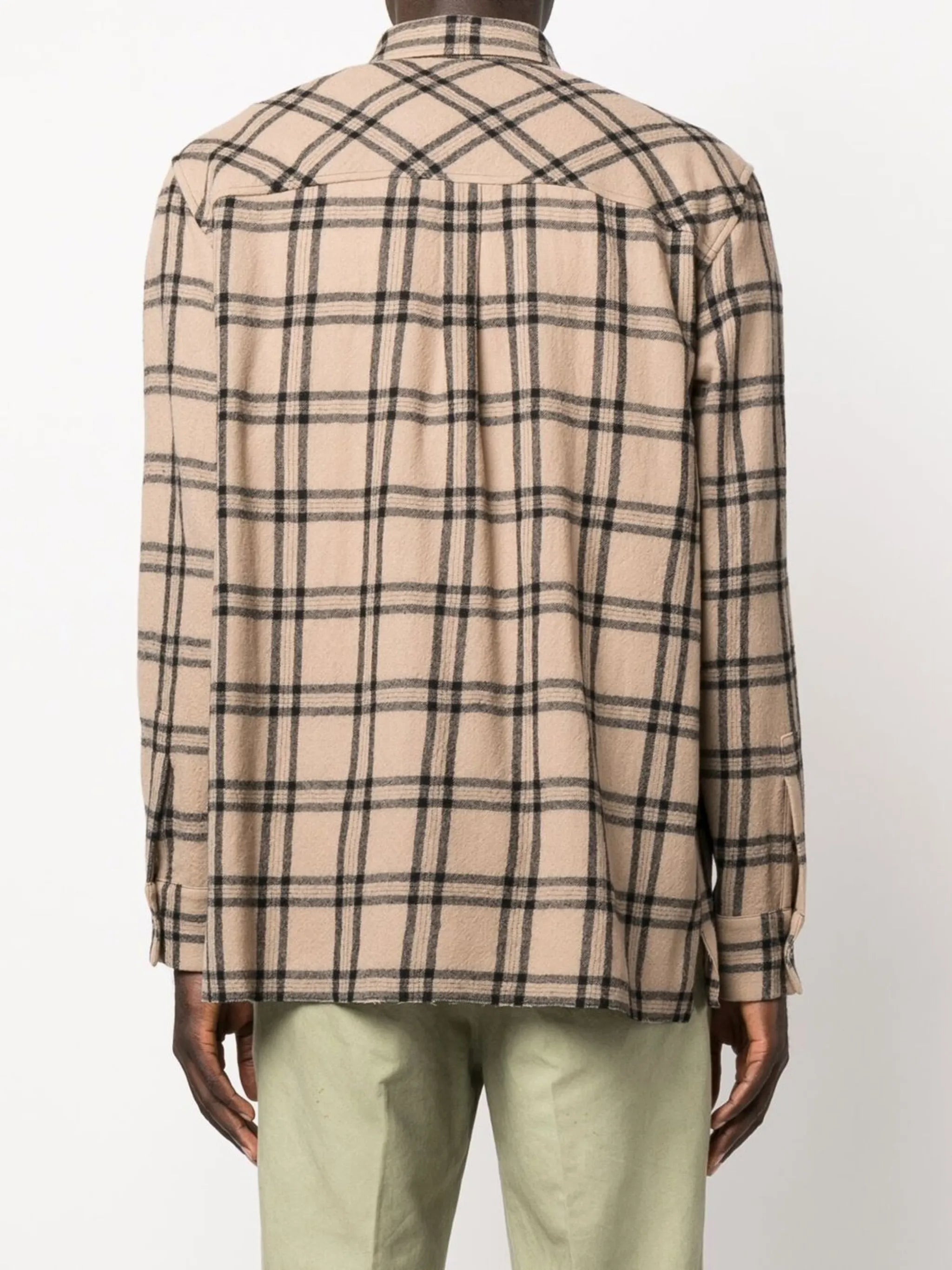 checked virgin wool shirt