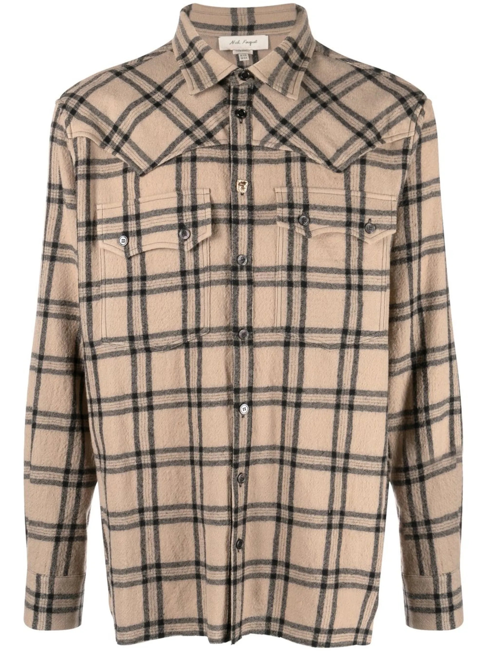 checked virgin wool shirt