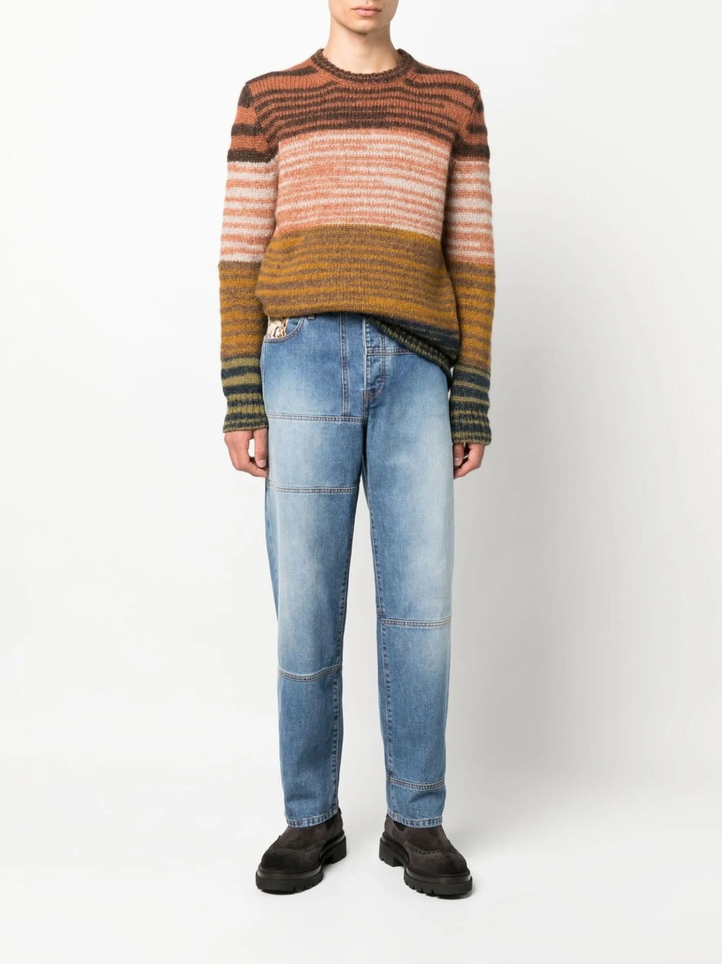 Valdeus striped crew neck jumper