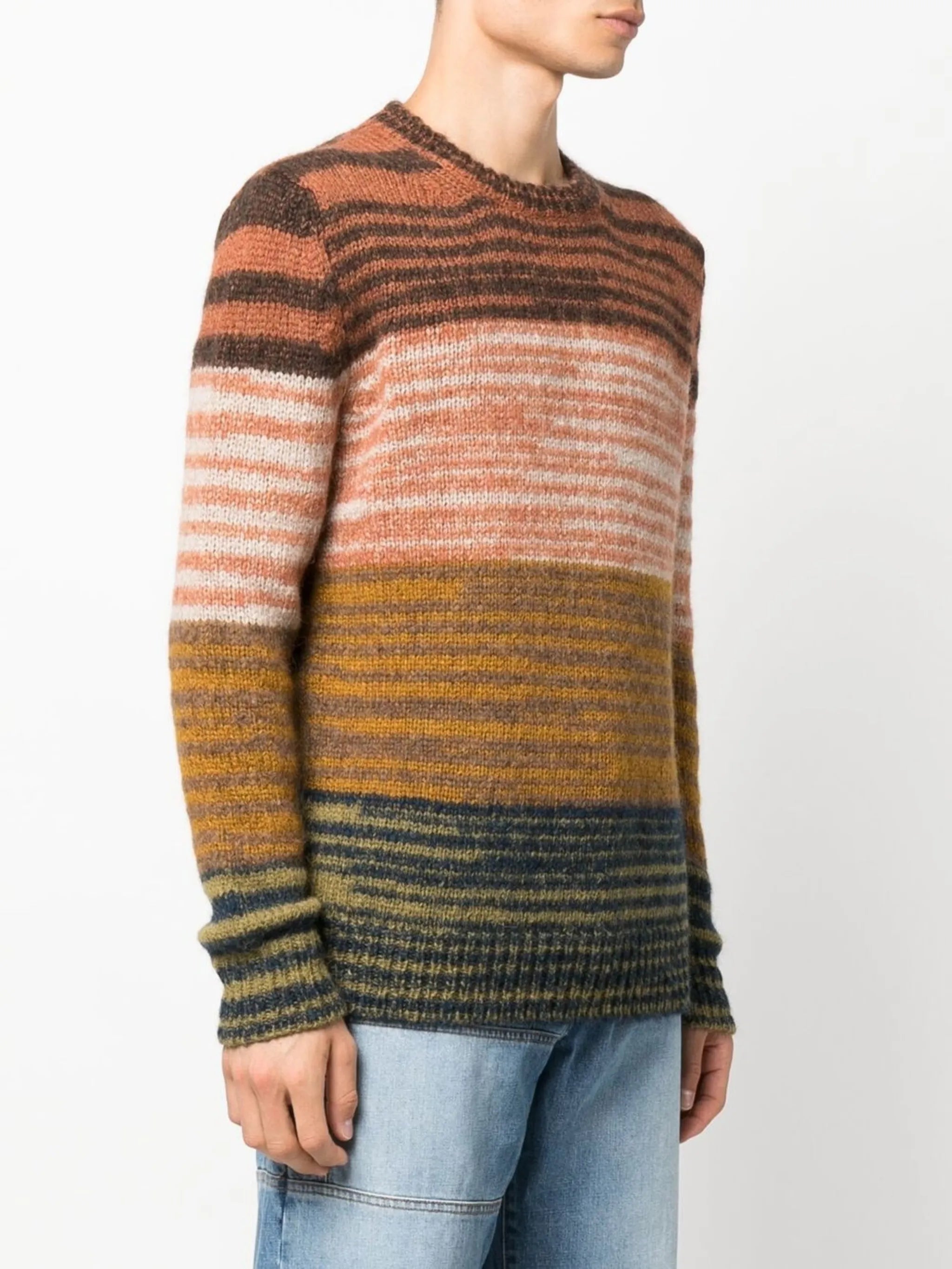 Valdeus striped crew neck jumper