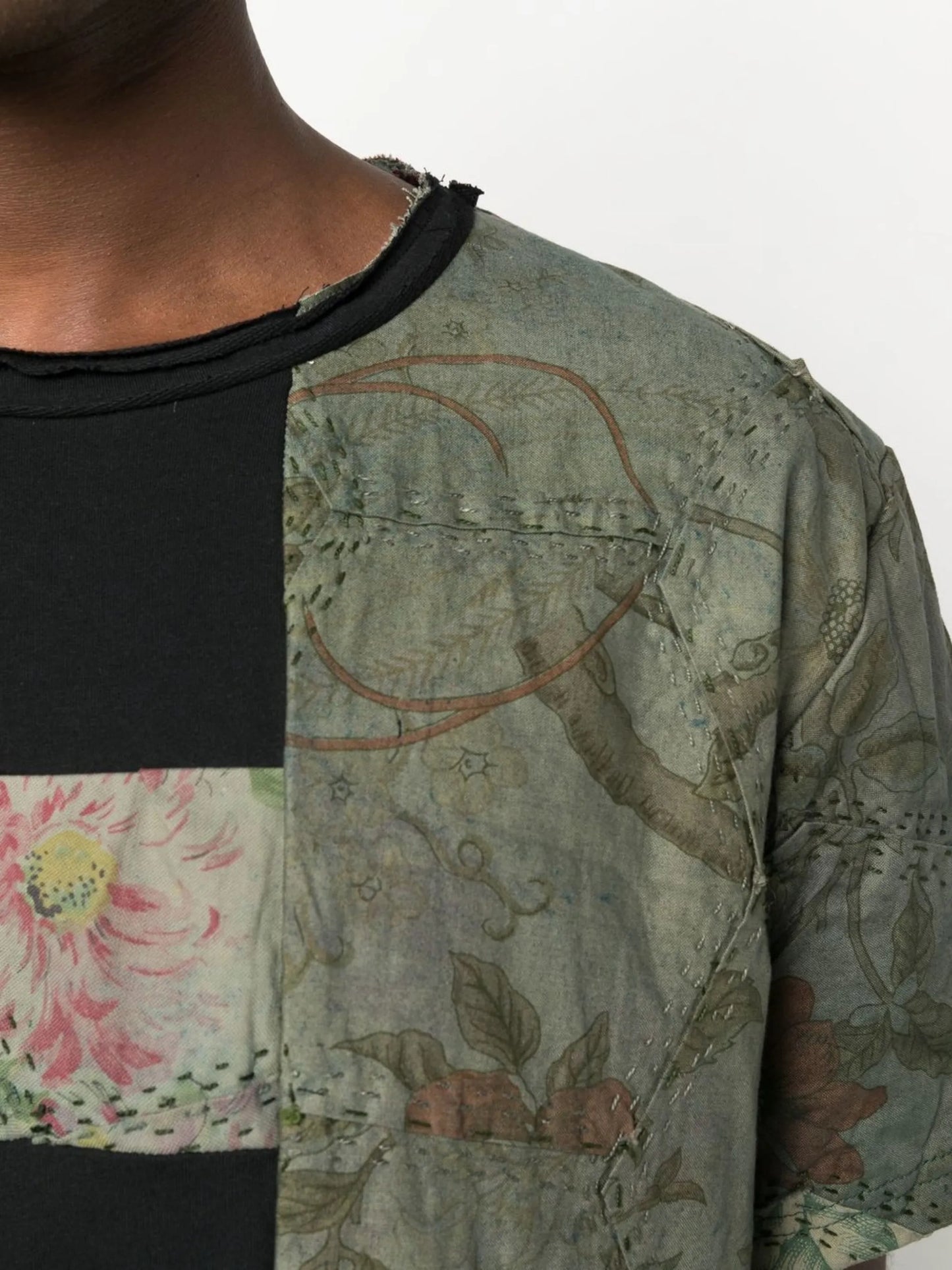 Patchy two-tone T-shirt