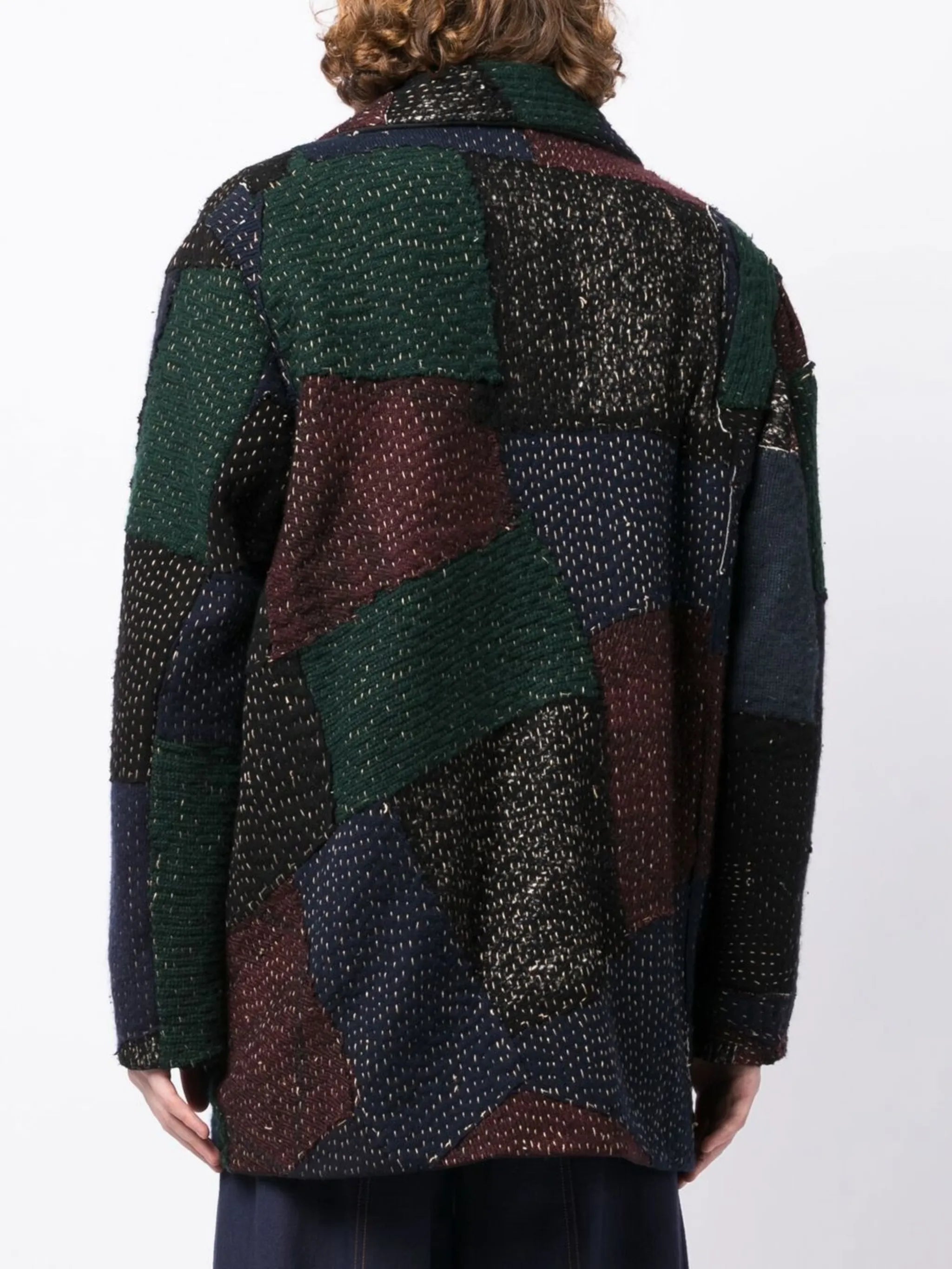 Jacob patchwork wool coat