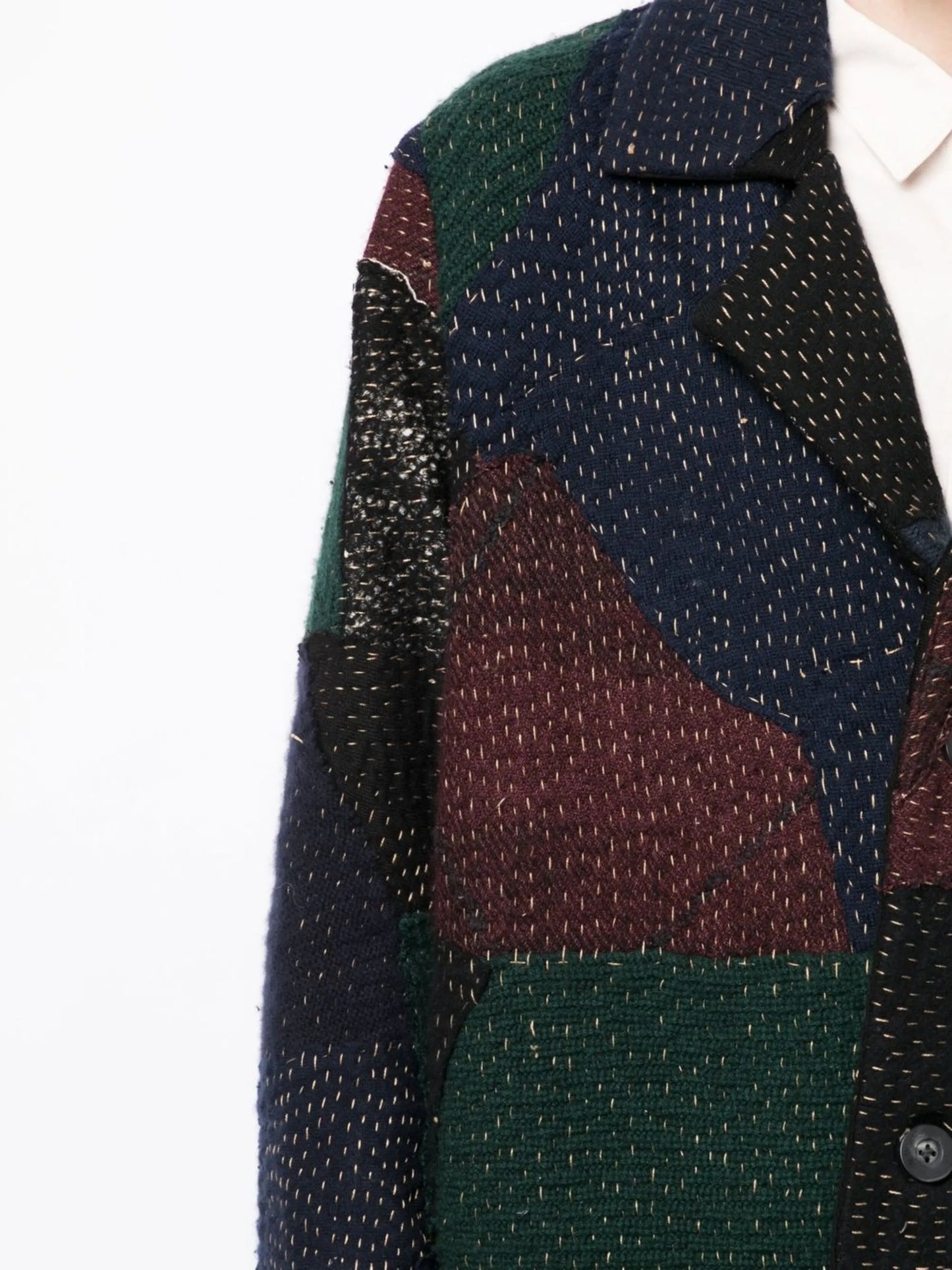 Jacob patchwork wool coat