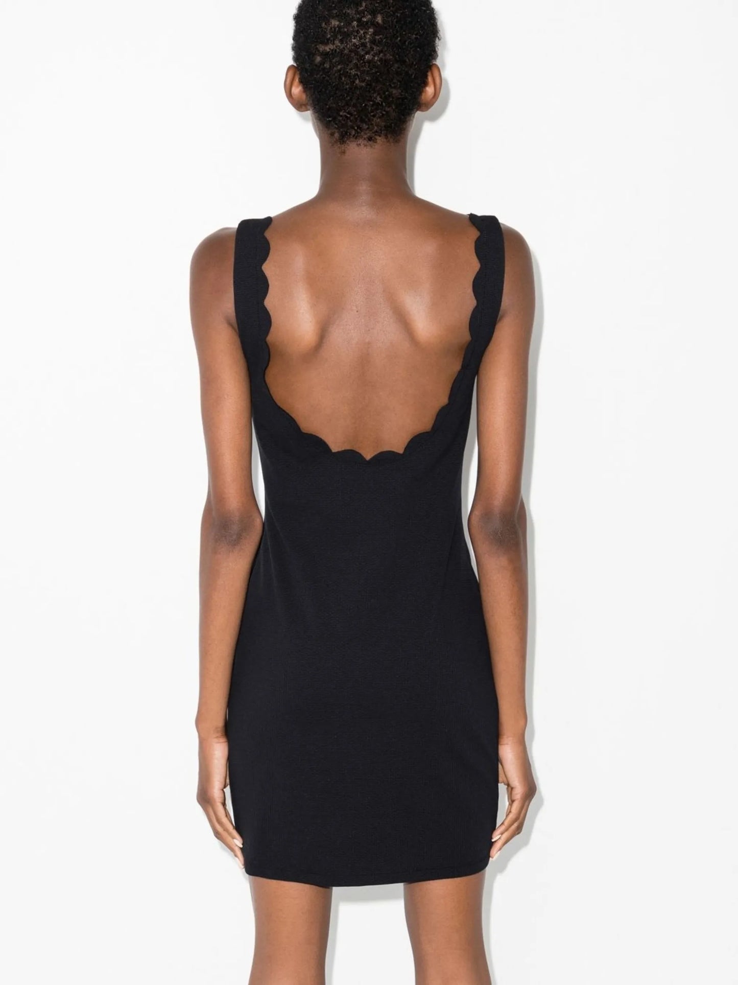 scallop-edge mini dress