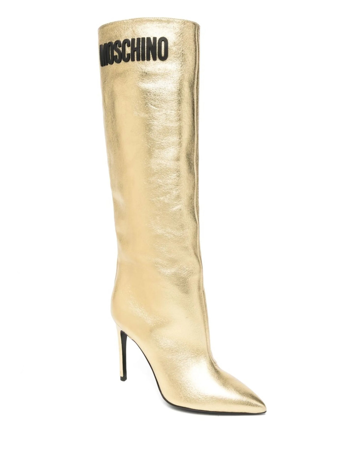 logo patch metallic boots