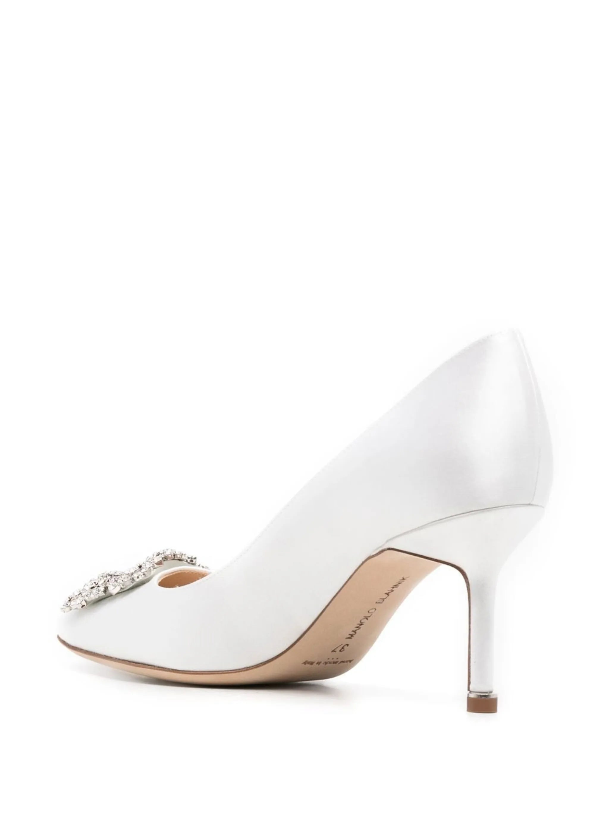 70mm Hangisi crystal-buckle pumps