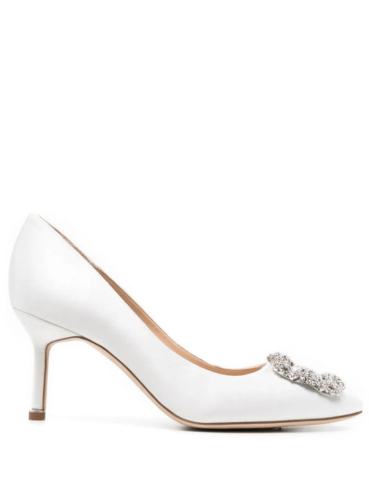 70mm Hangisi crystal-buckle pumps