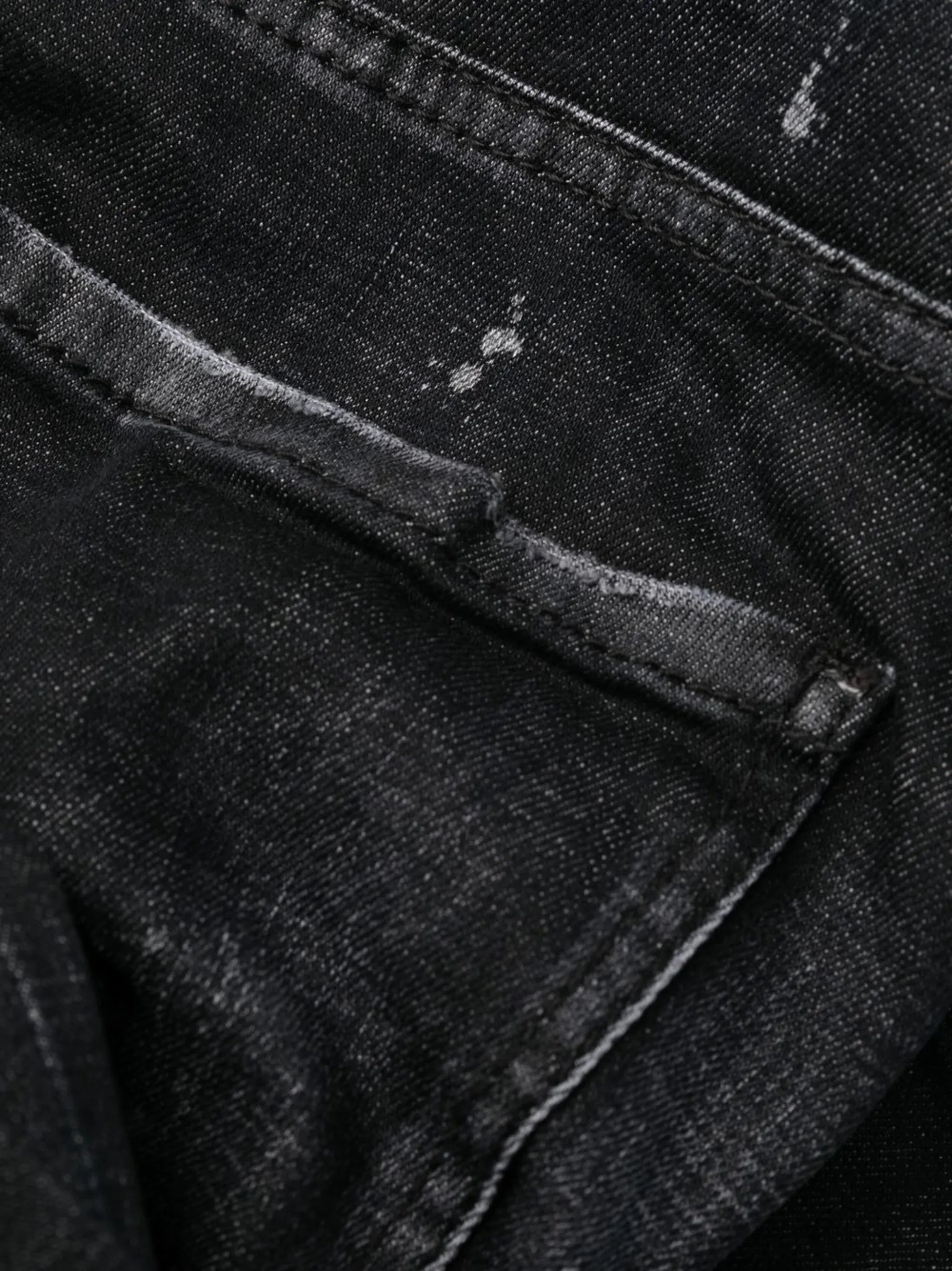 distressed drawstring skinny jeans