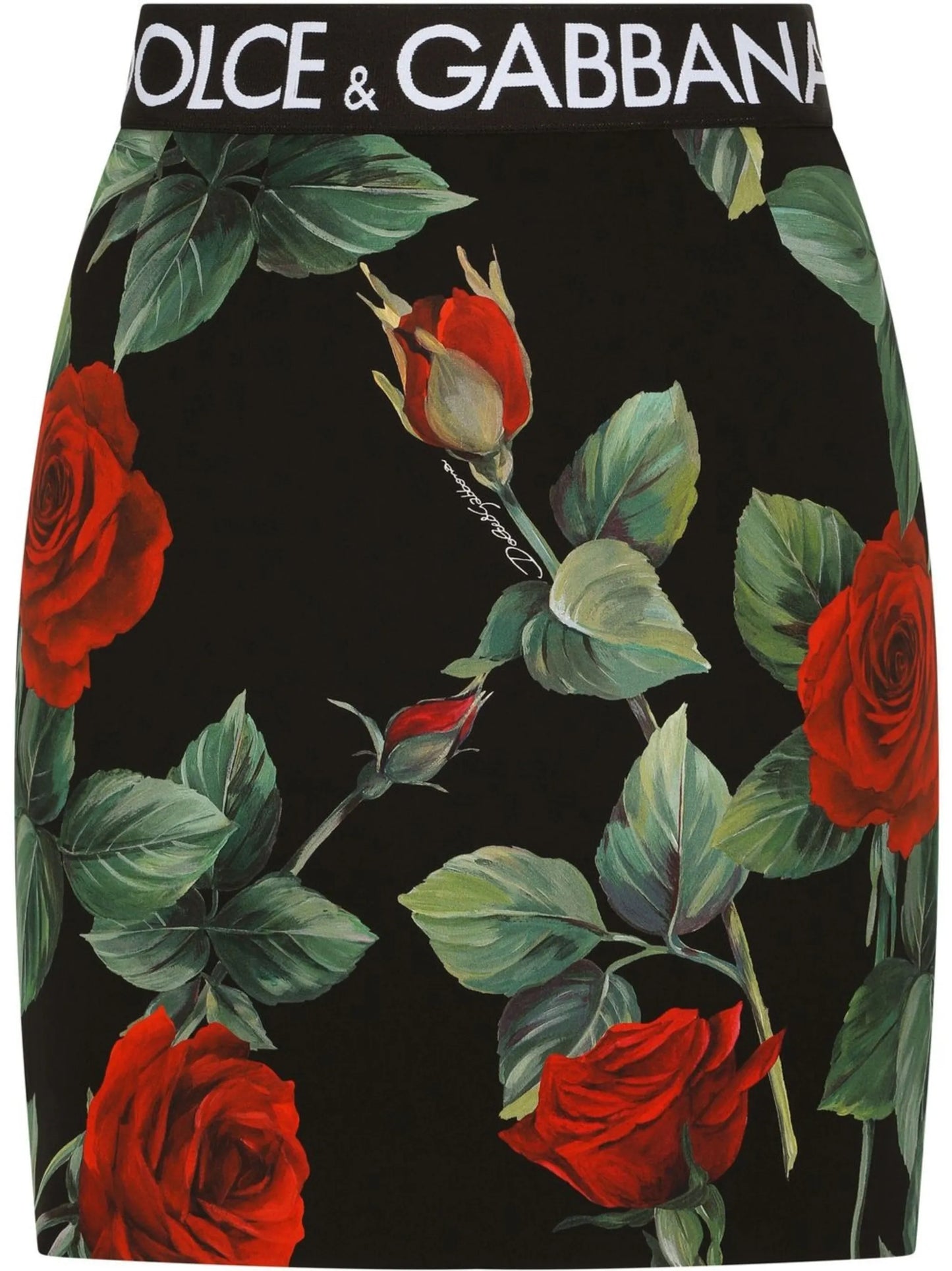 rose-print stretch-silk mini skirt