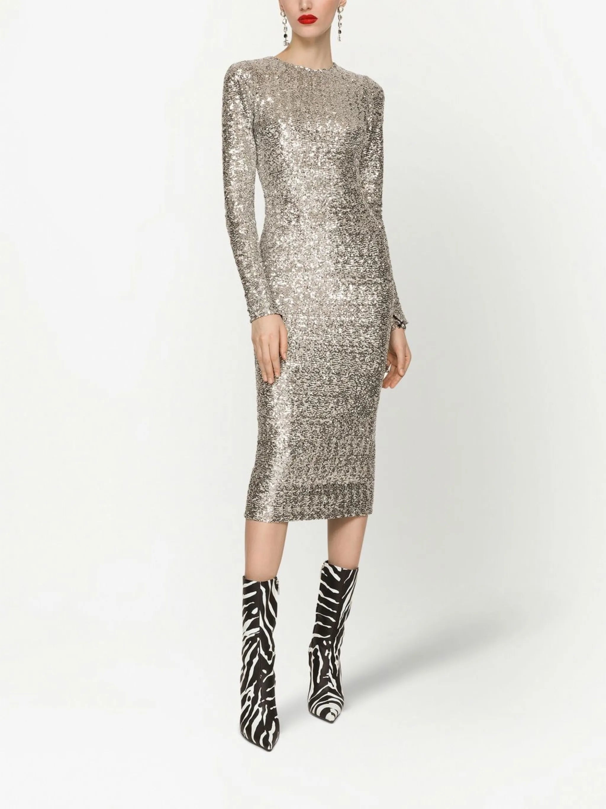 sequin-embellished midi dress