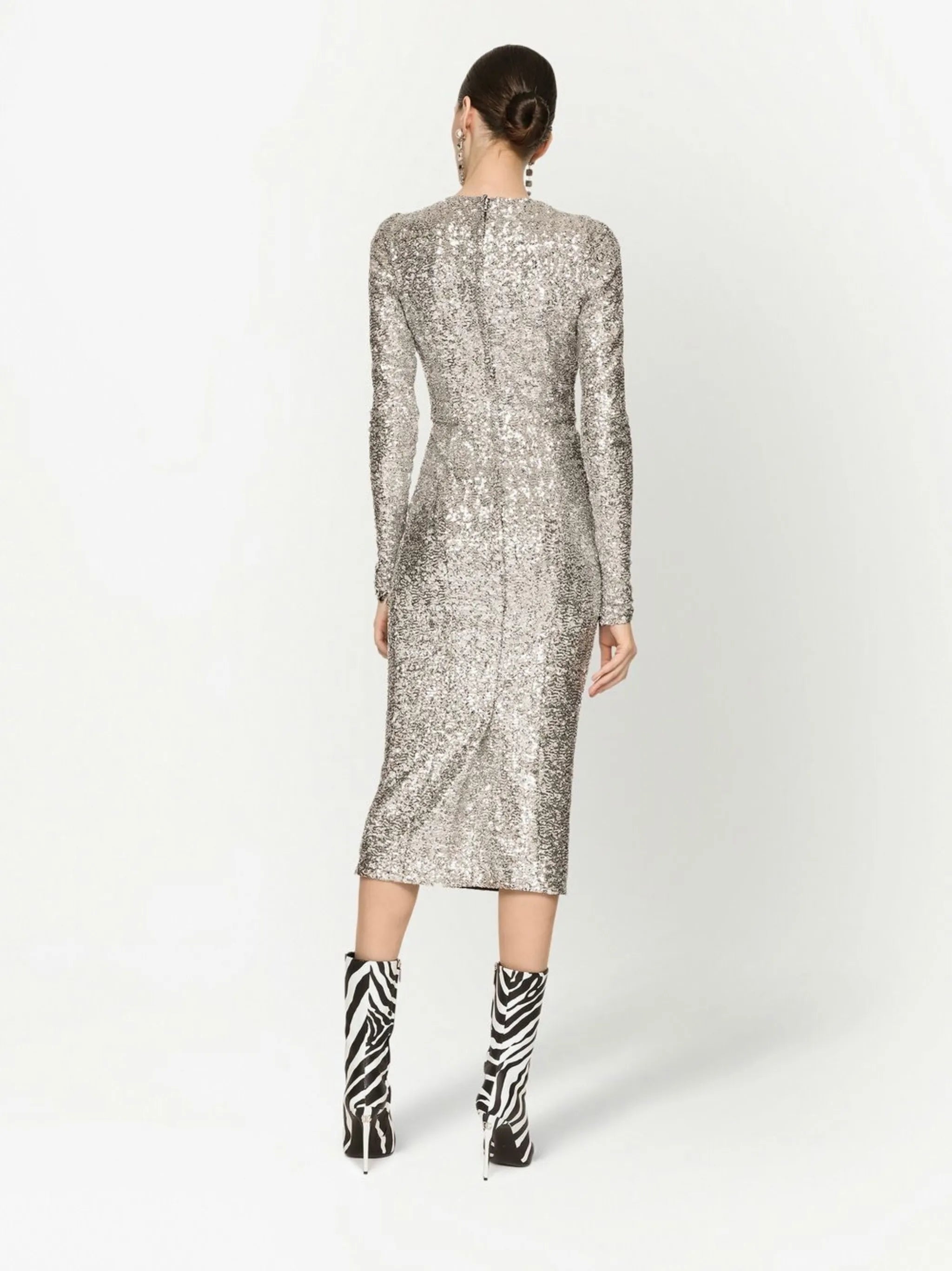 sequin-embellished midi dress
