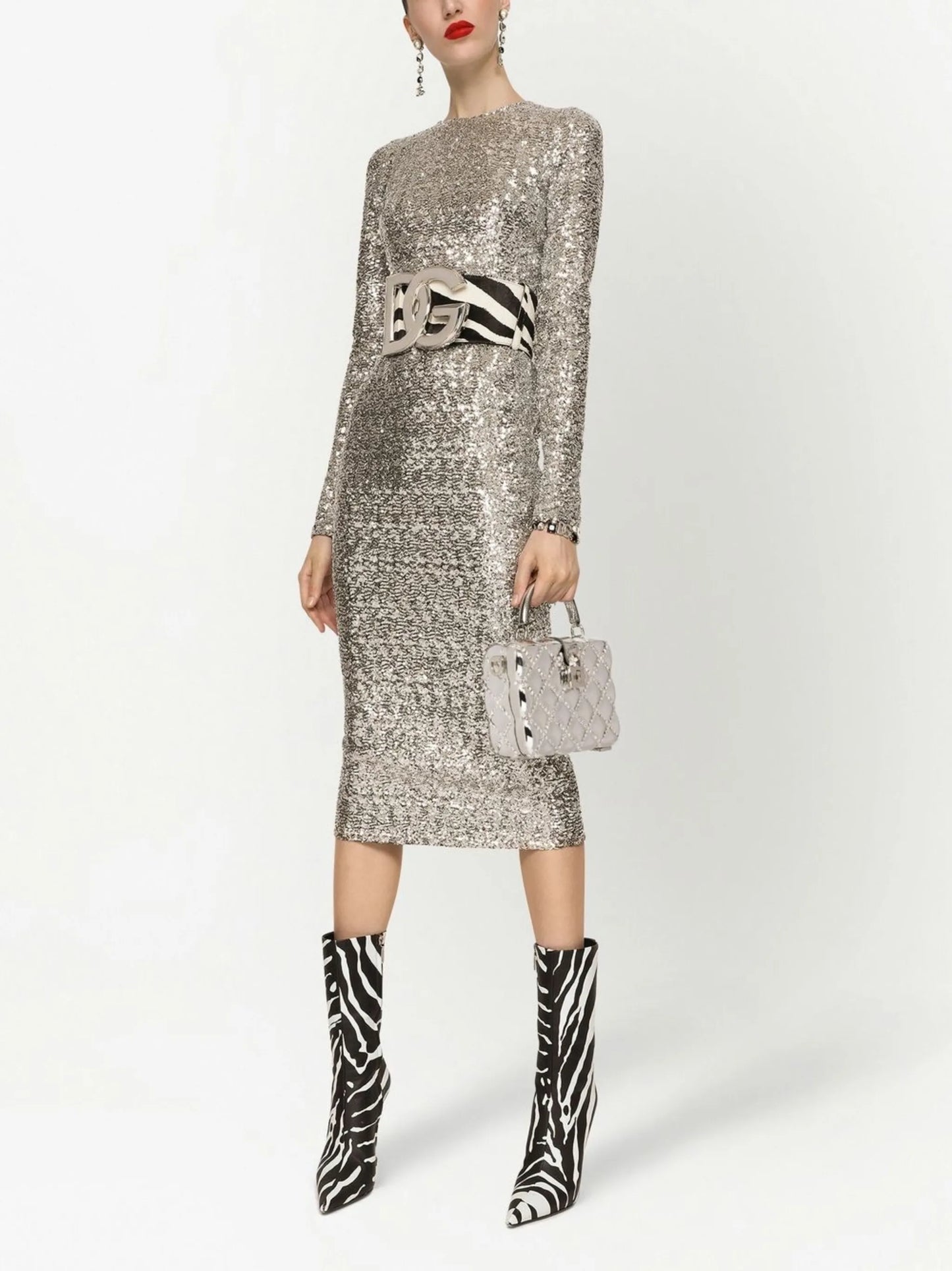sequin-embellished midi dress