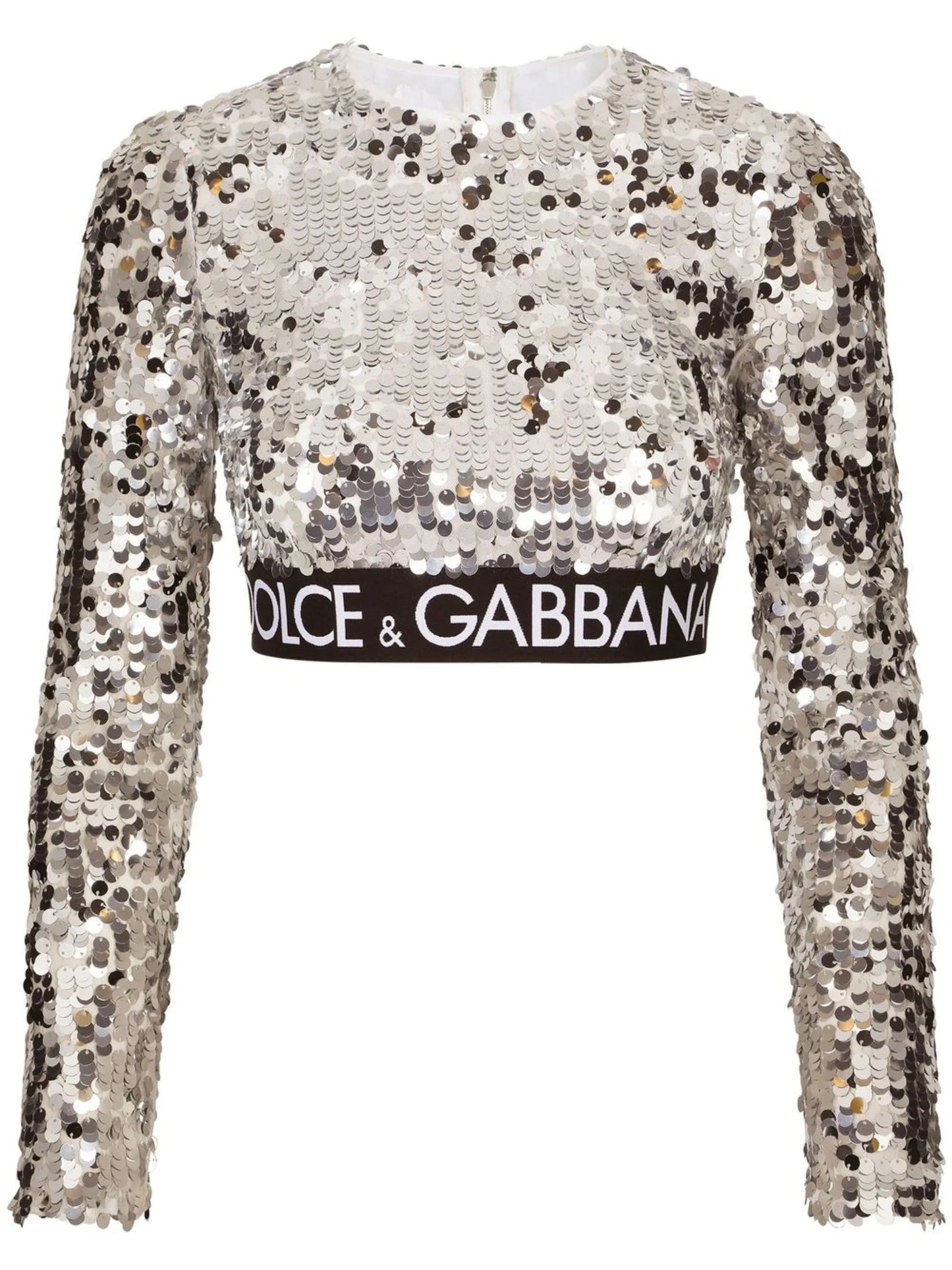 sequin-embellished crop top