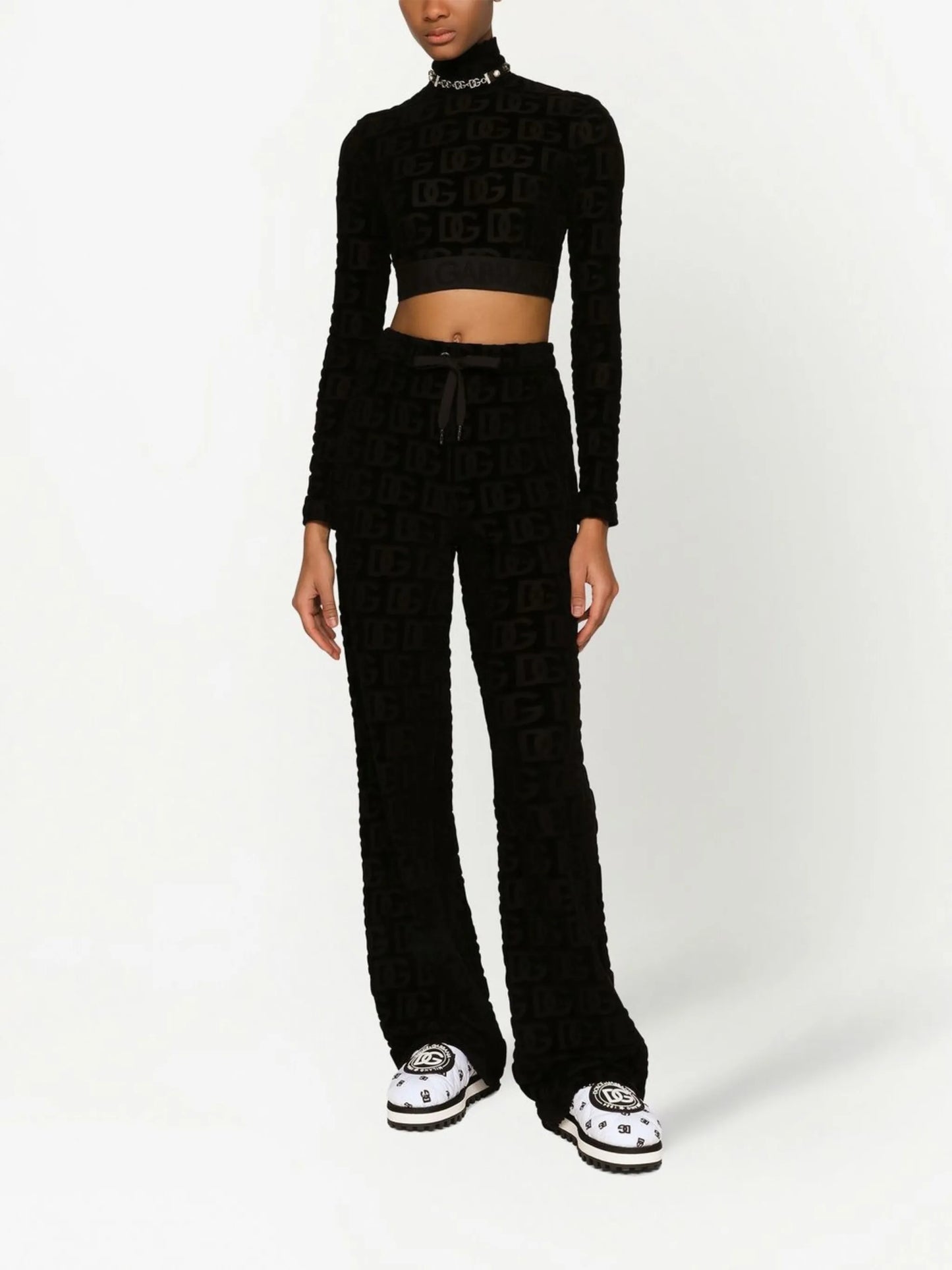DG-logo jacquard crop top