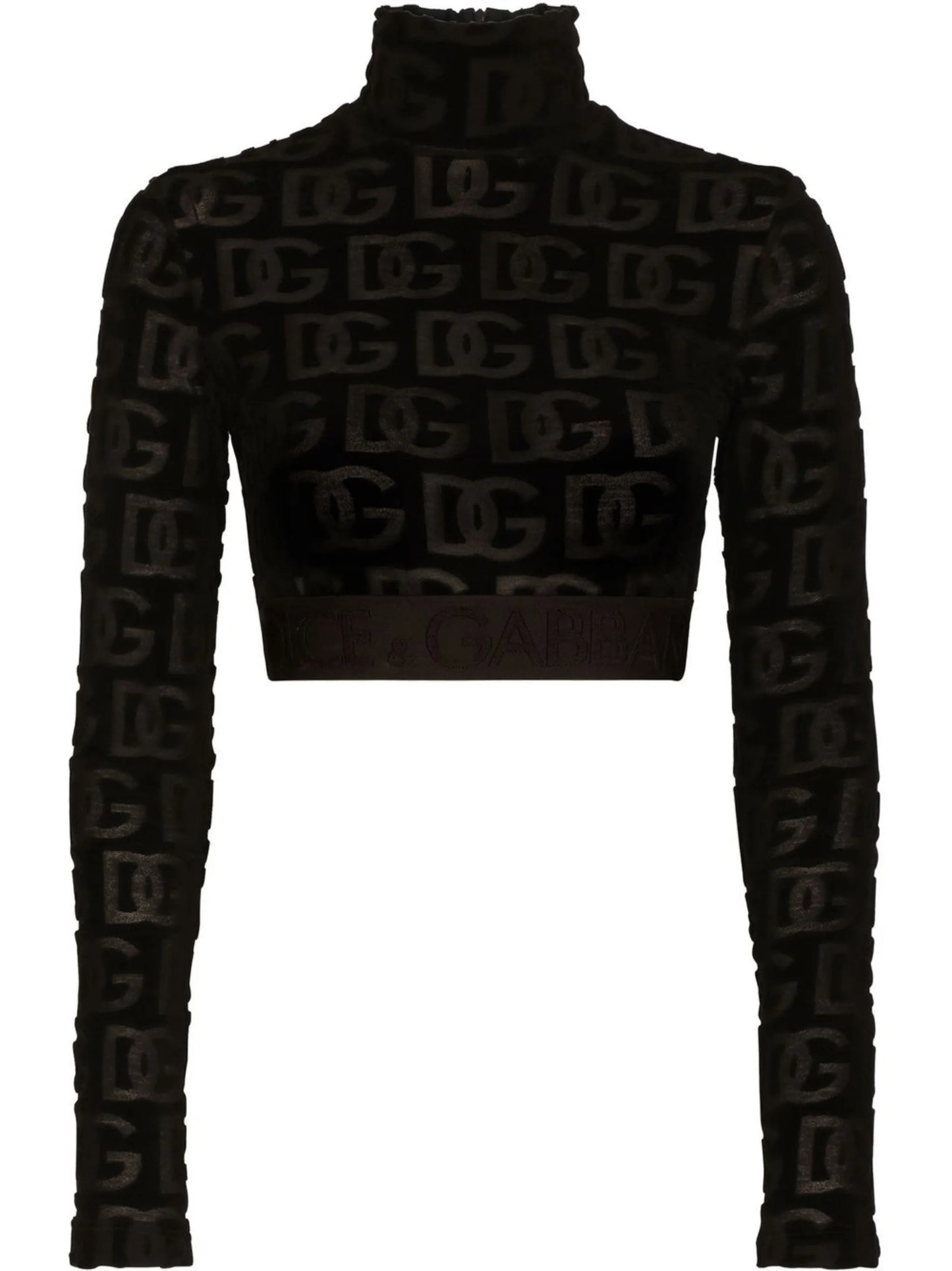 DG-logo jacquard crop top
