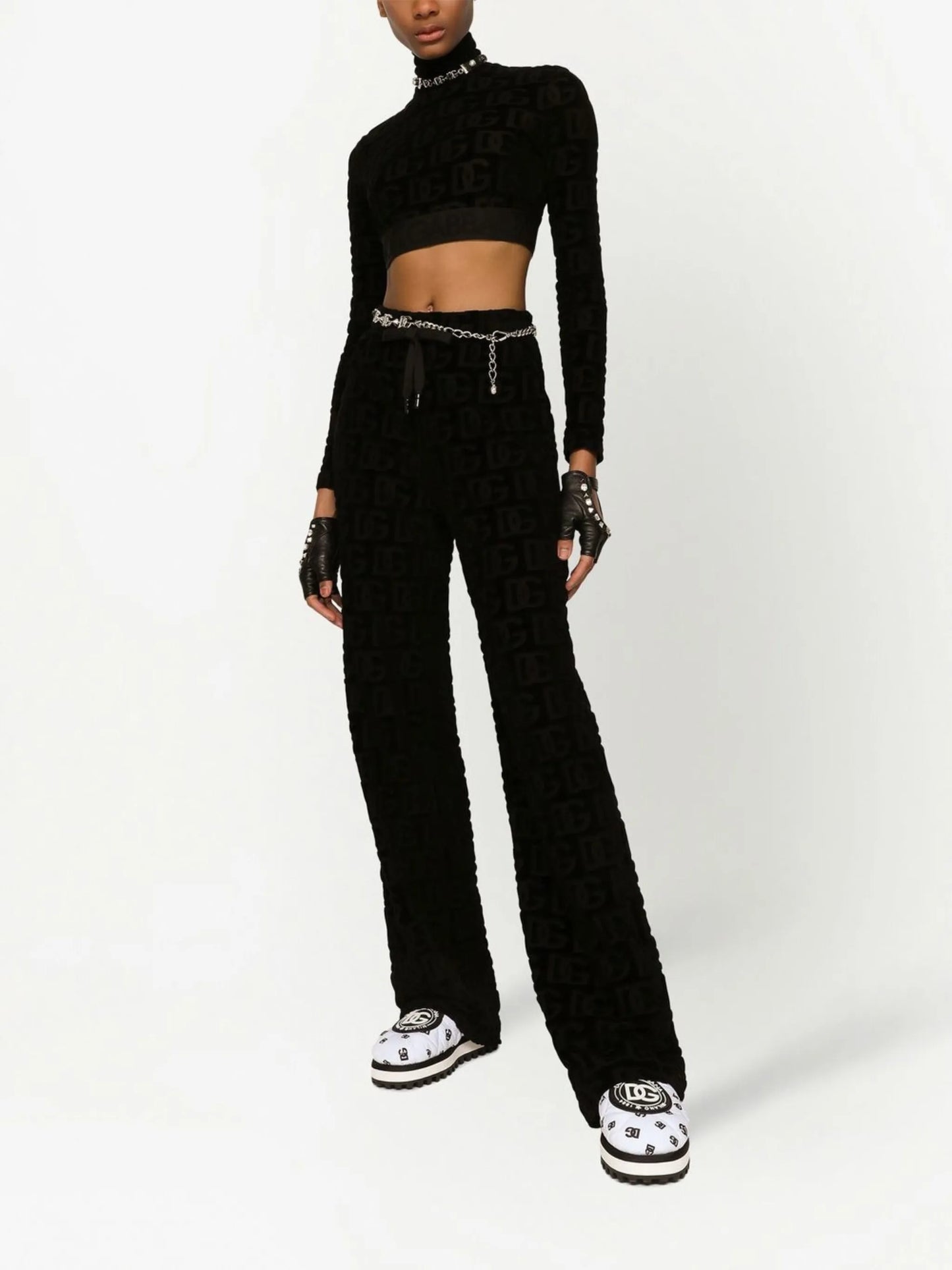 DG-logo jacquard crop top