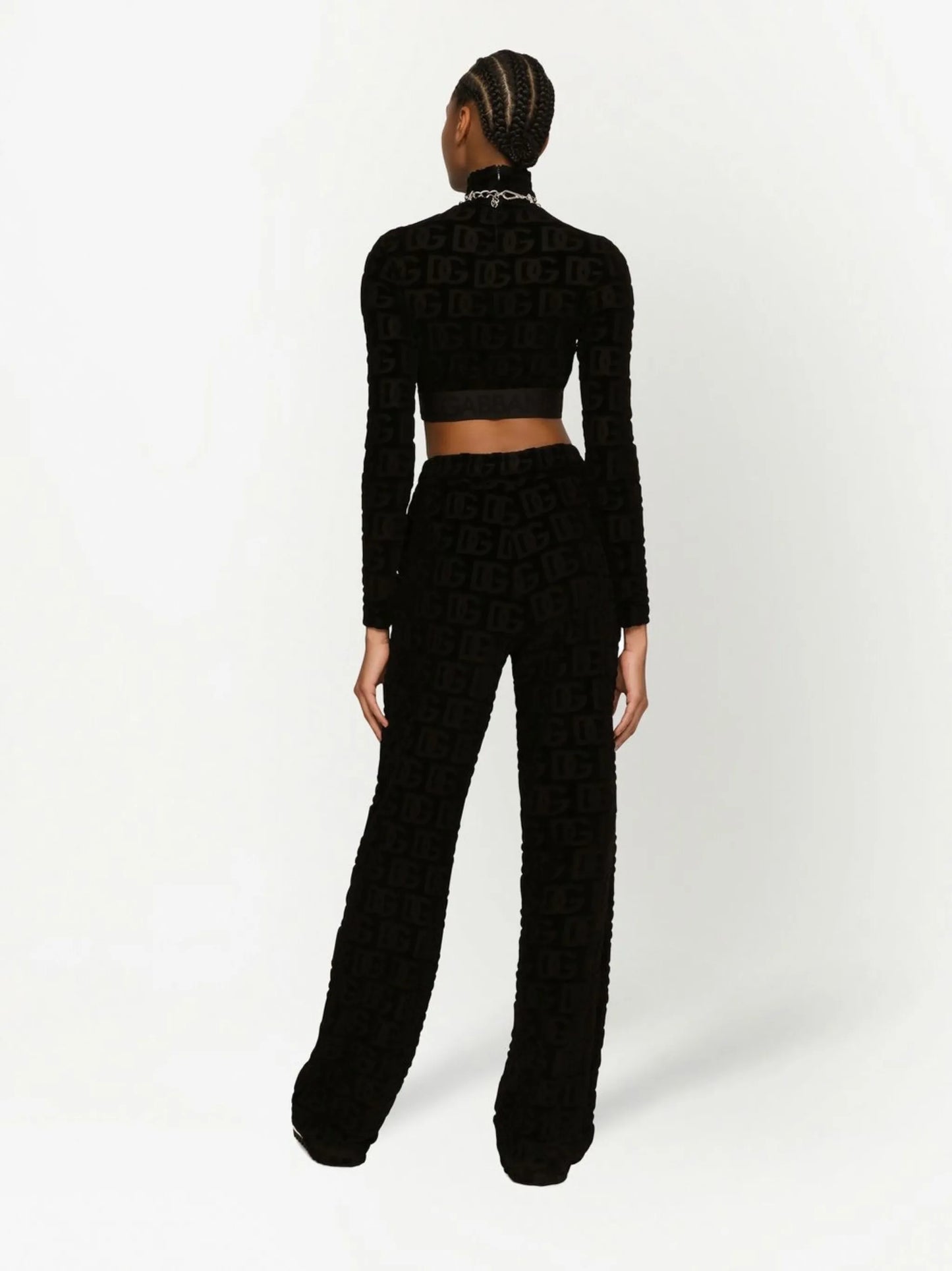 DG-logo jacquard crop top