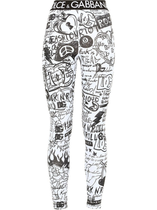 logo-graphic print leggings