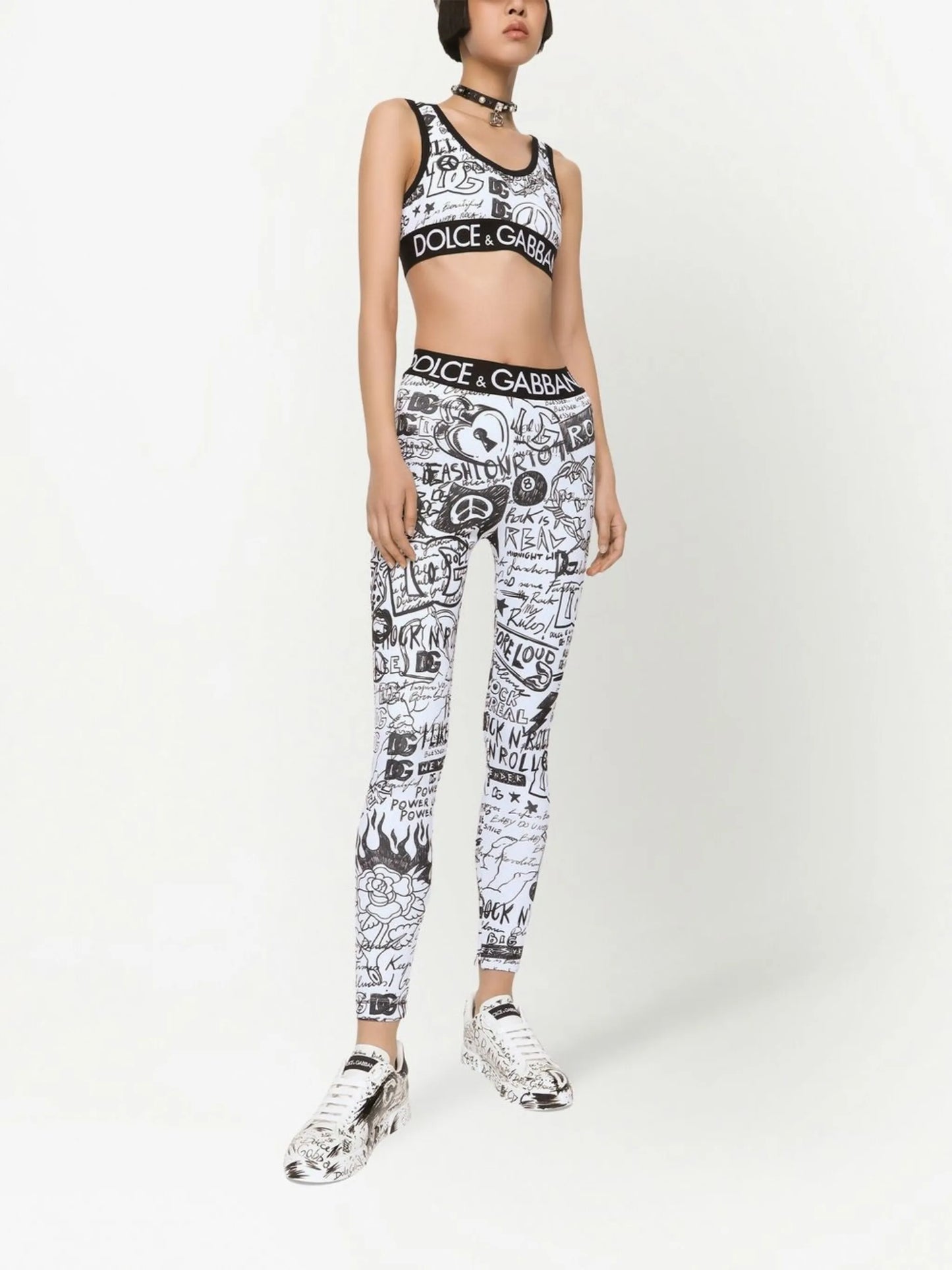 logo-graphic print leggings