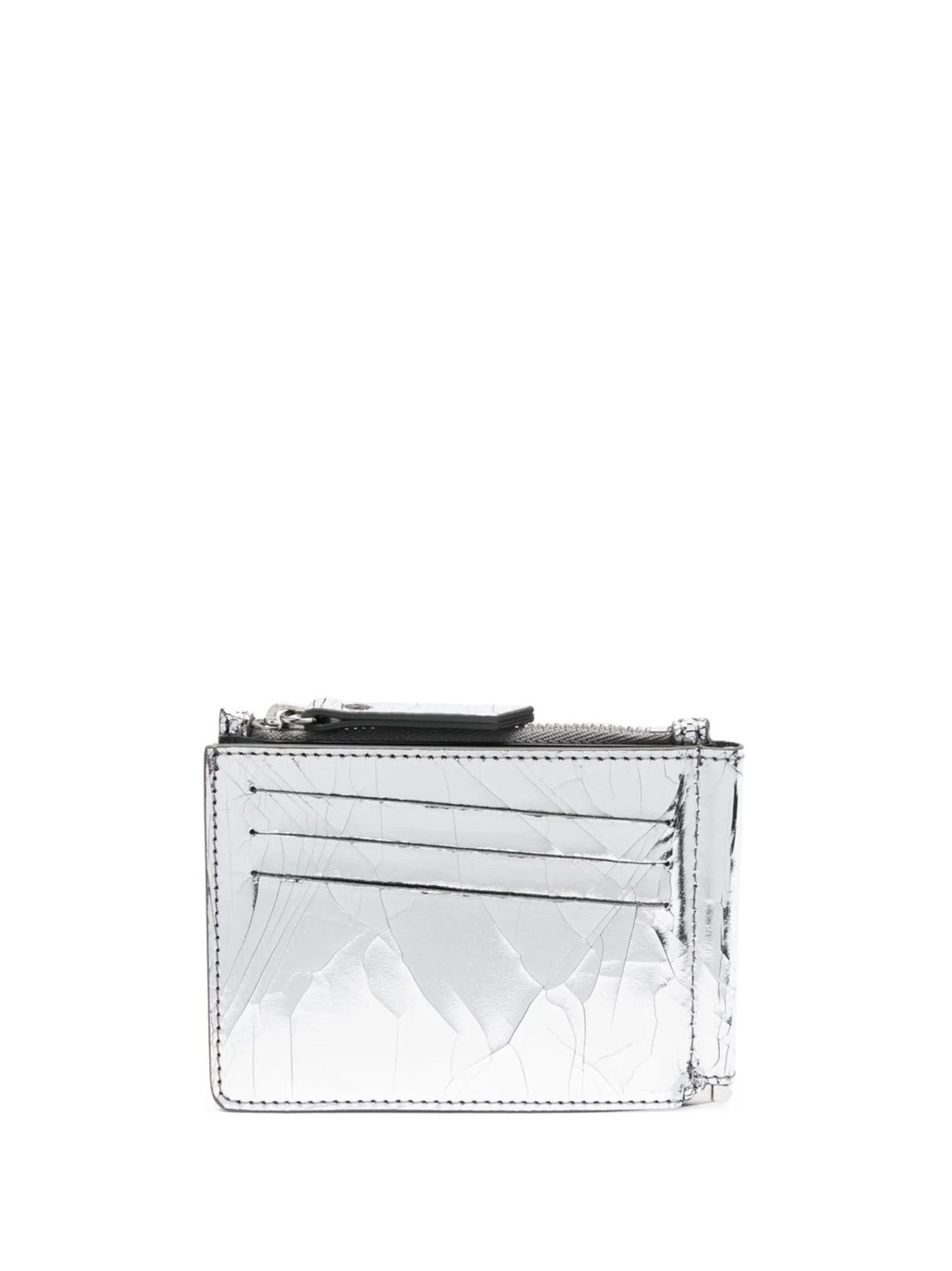 metallic bi-fold wallet