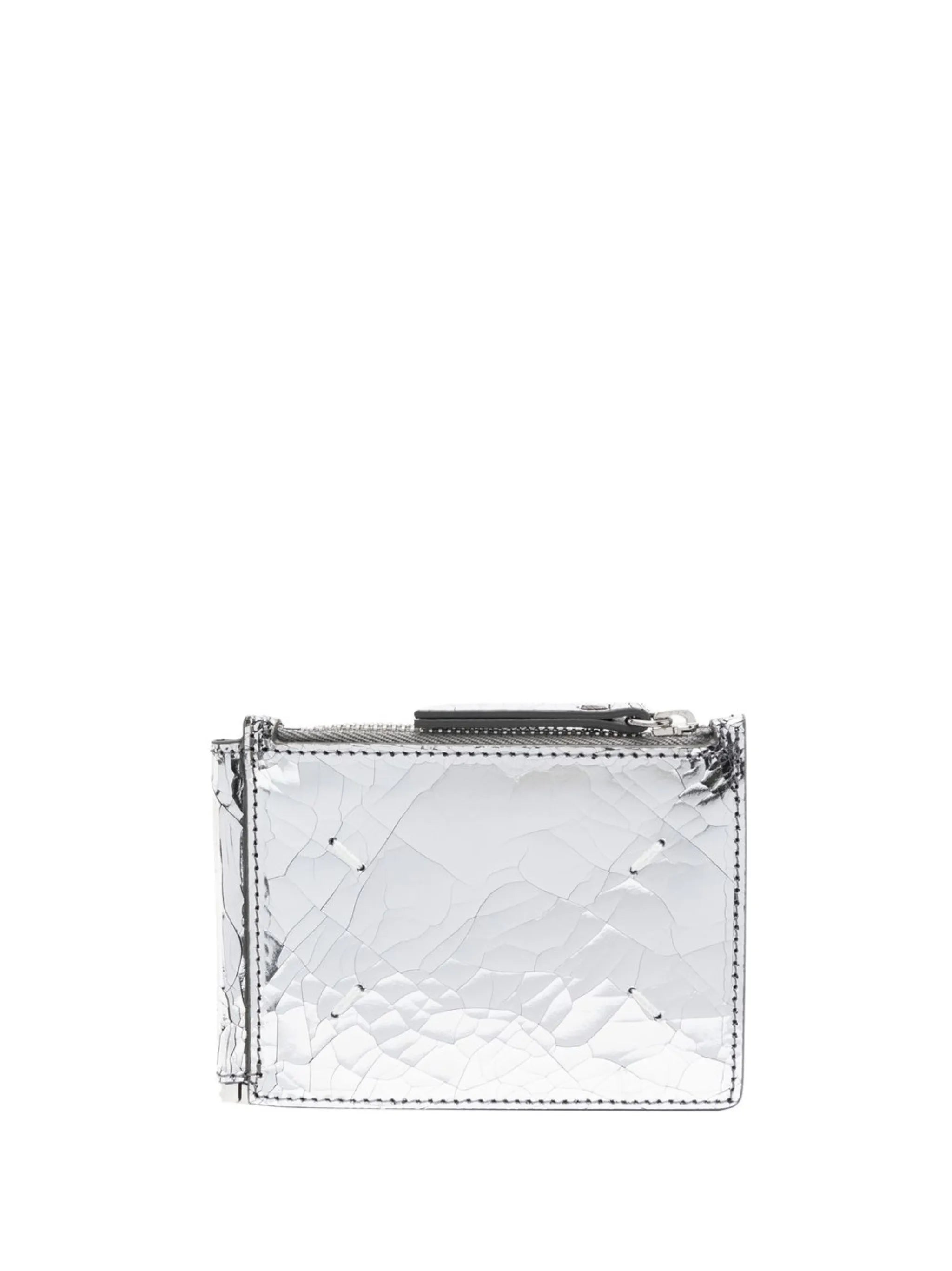 metallic bi-fold wallet