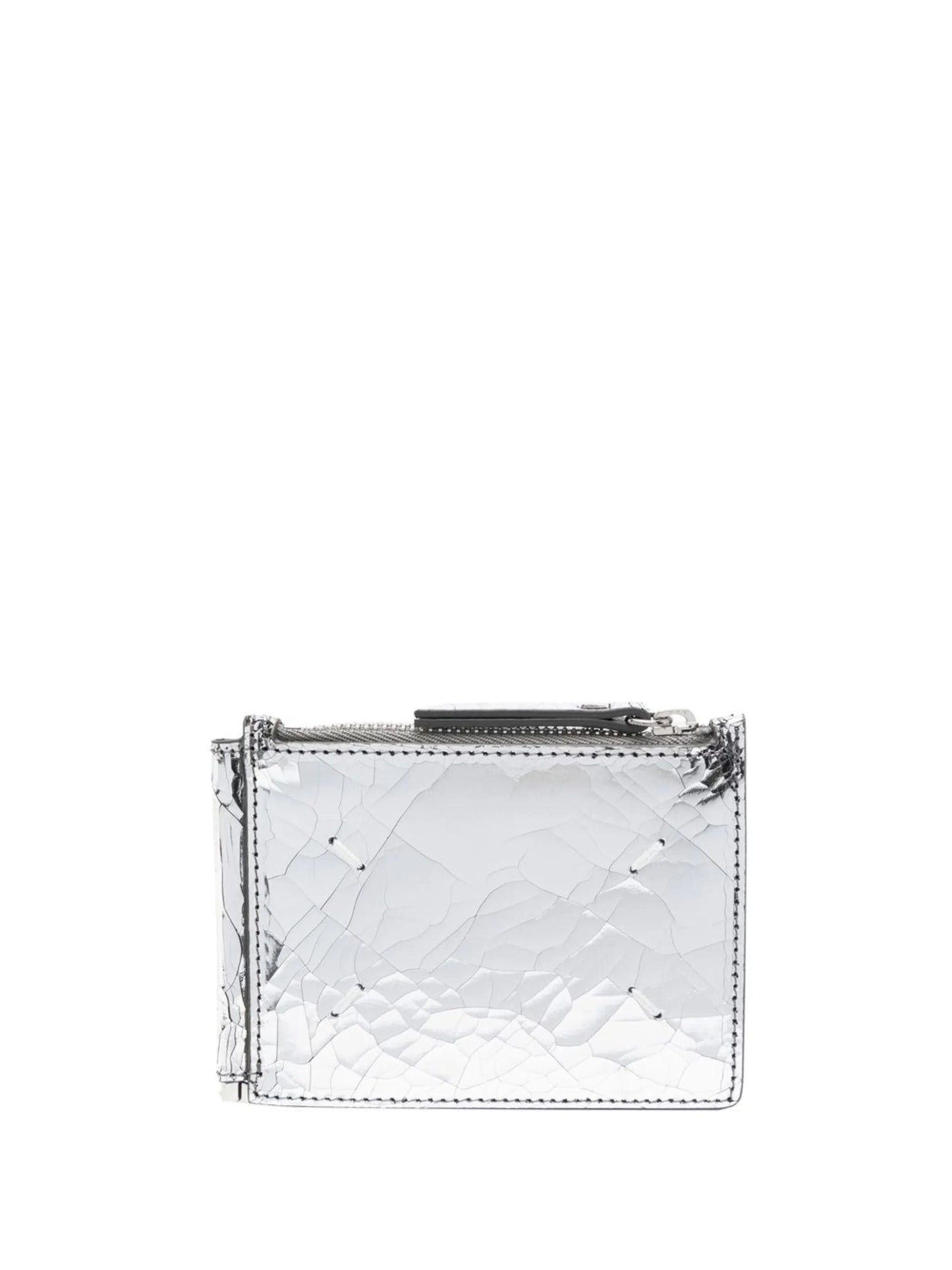 metallic bi-fold wallet