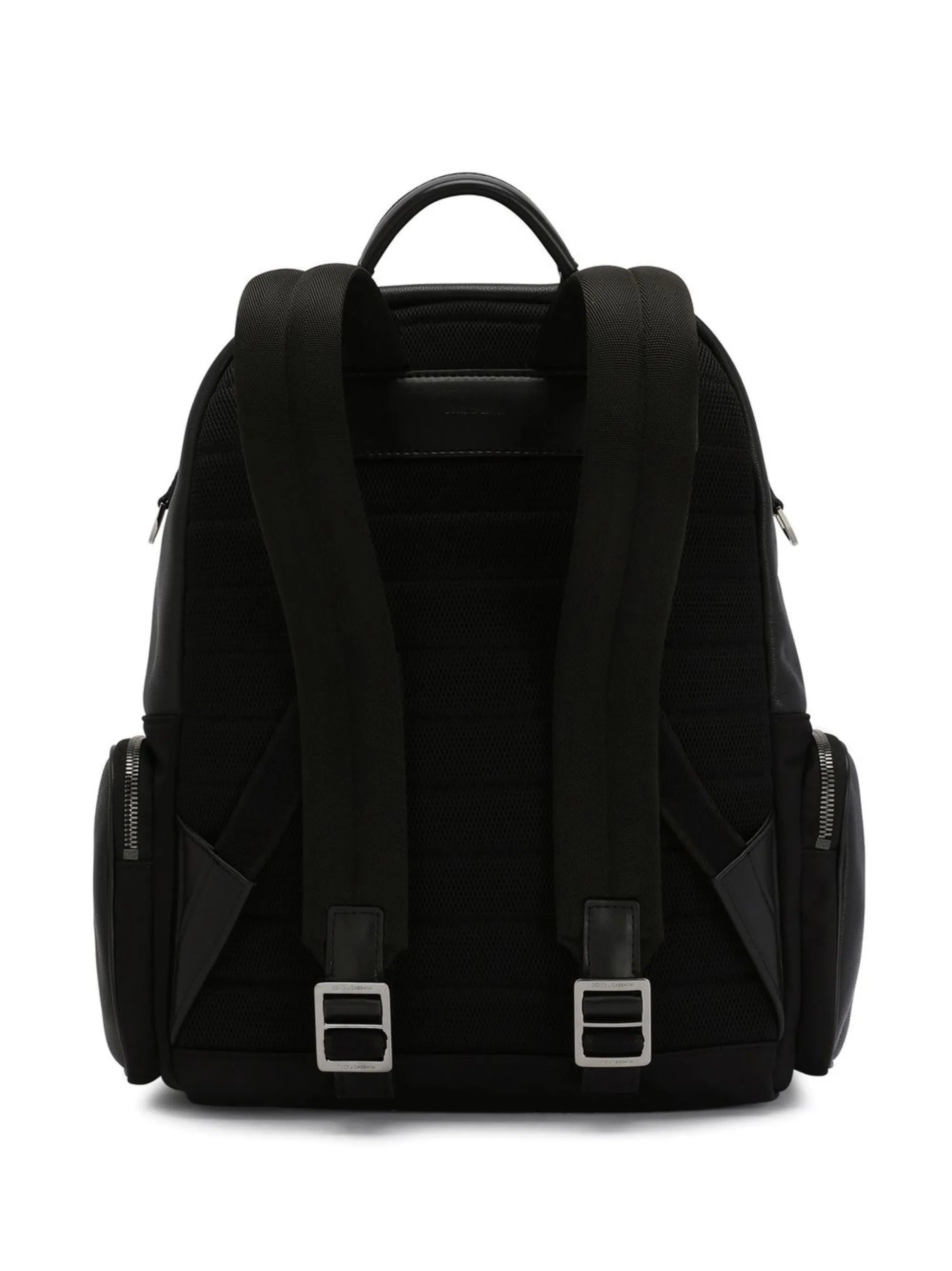 multi-pocket logo-plaque backpack