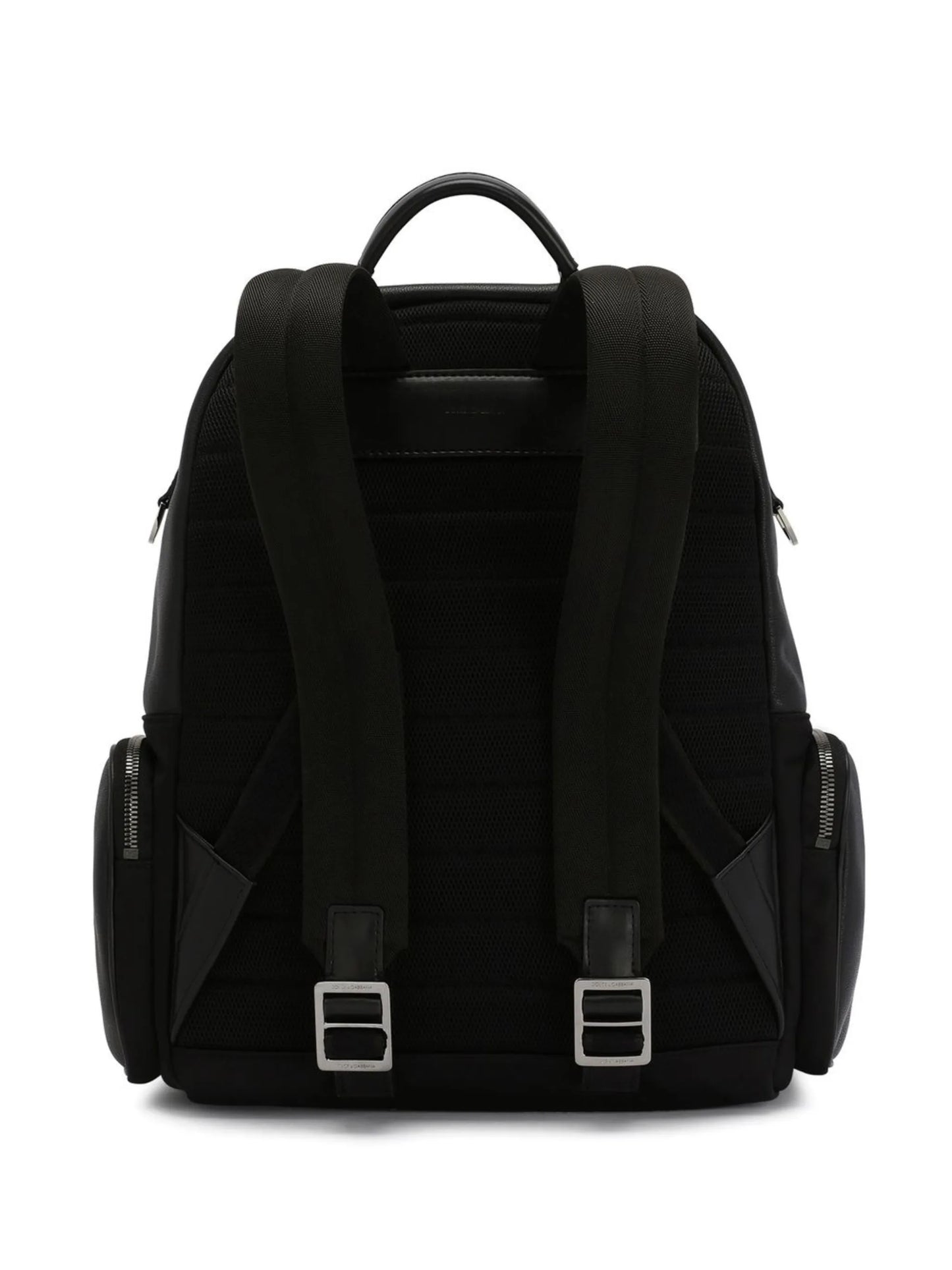 multi-pocket logo-plaque backpack