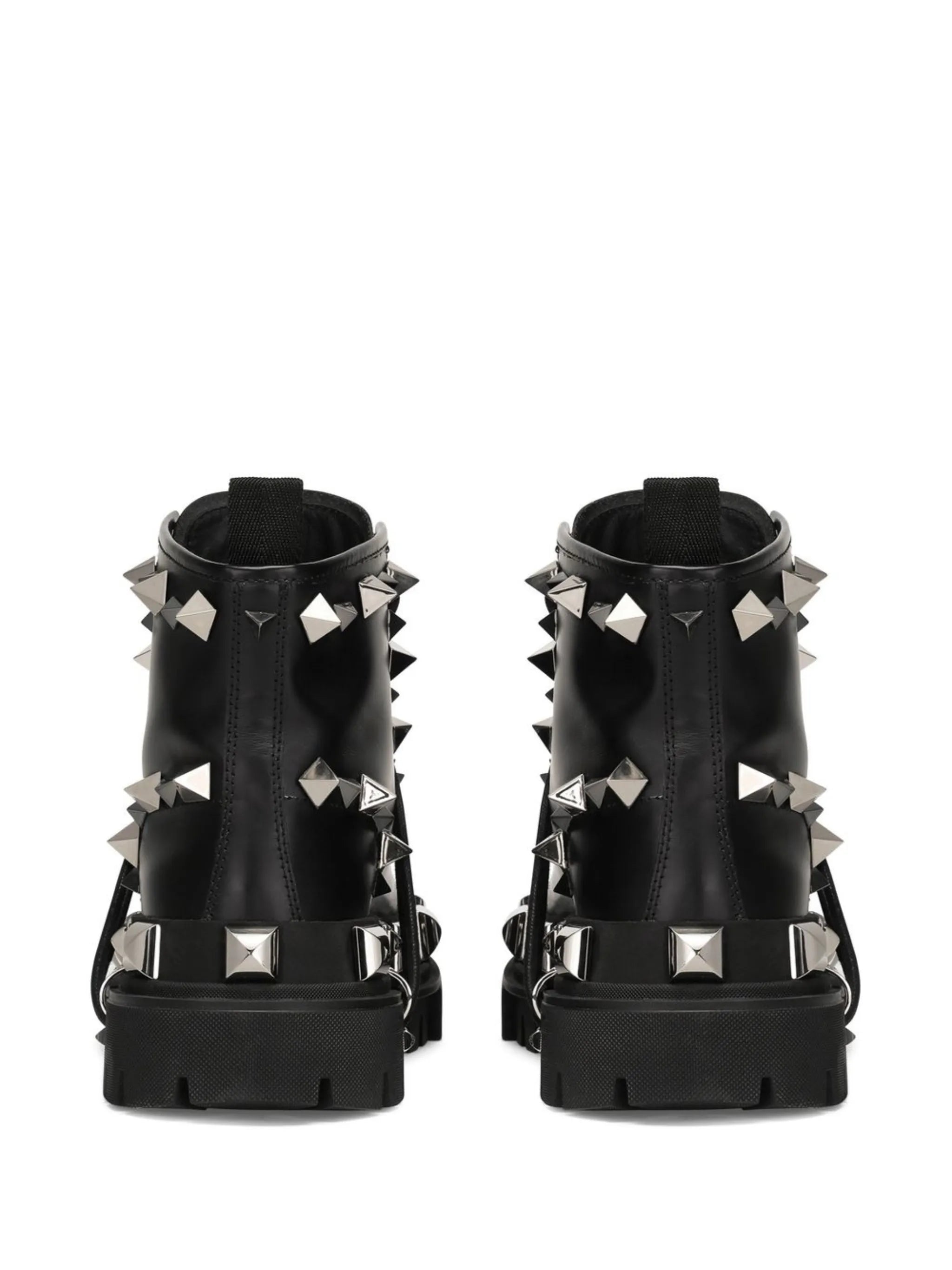 stud-detailed lace-up boots