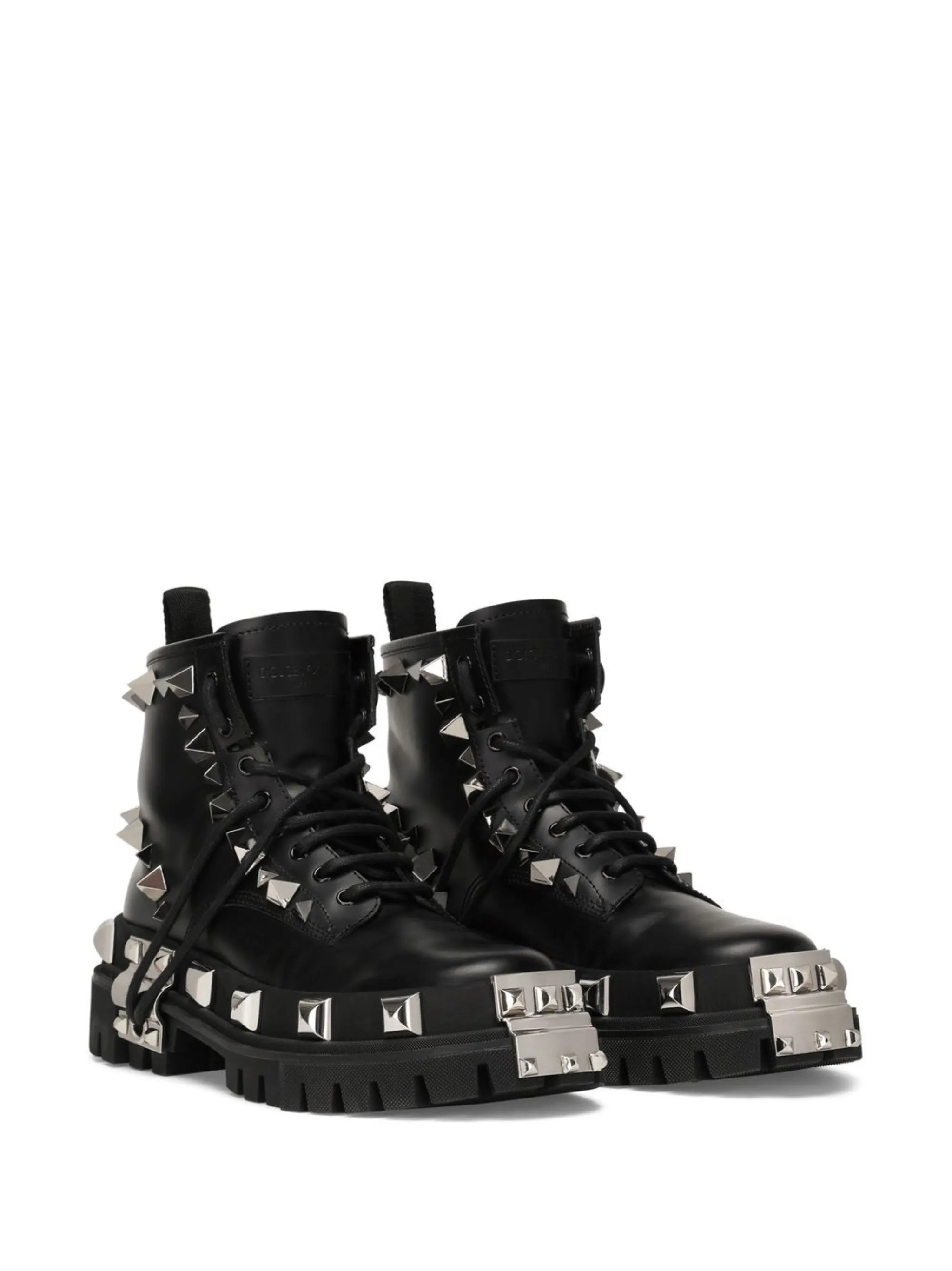 stud-detailed lace-up boots