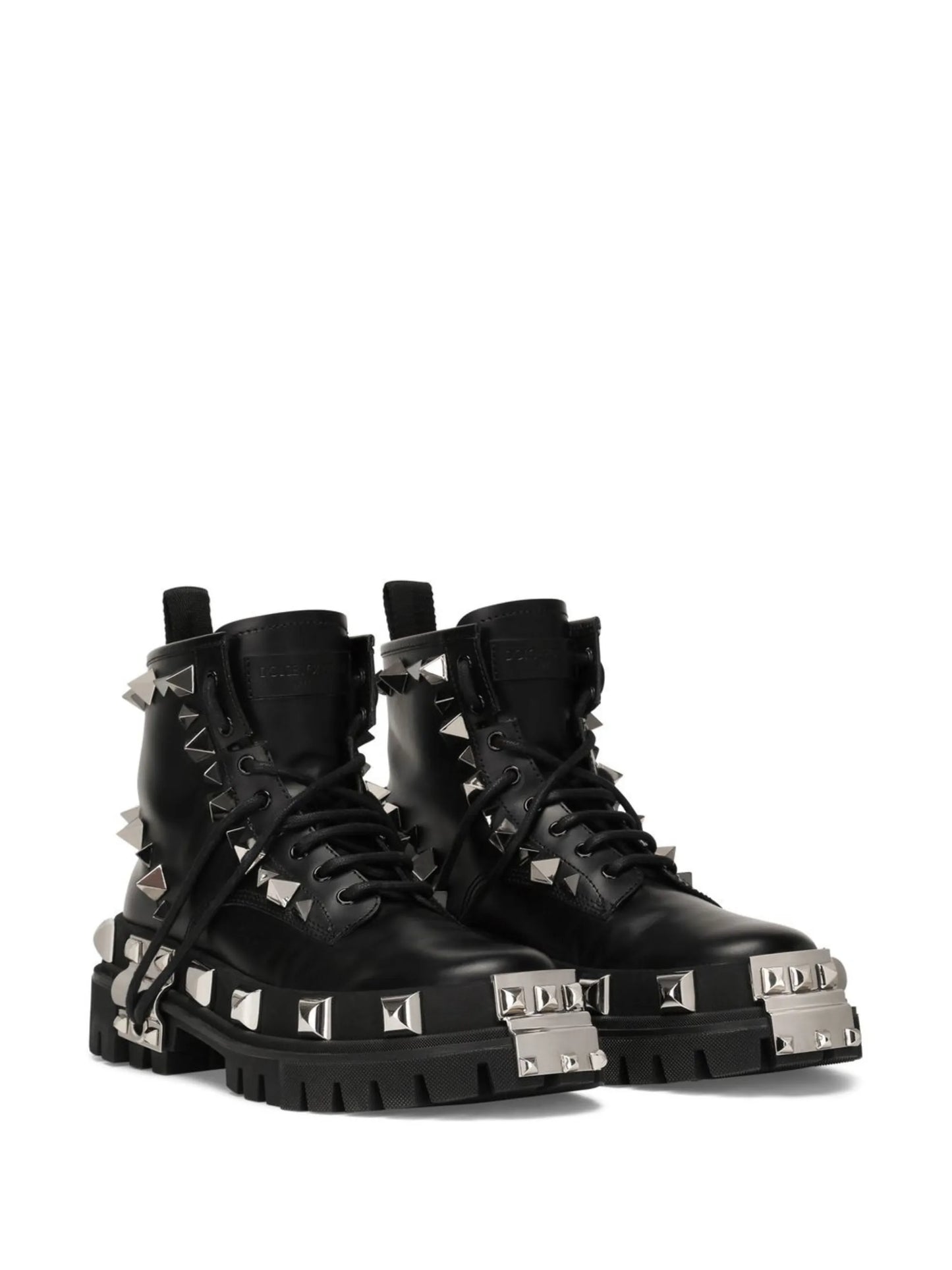 stud-detailed lace-up boots