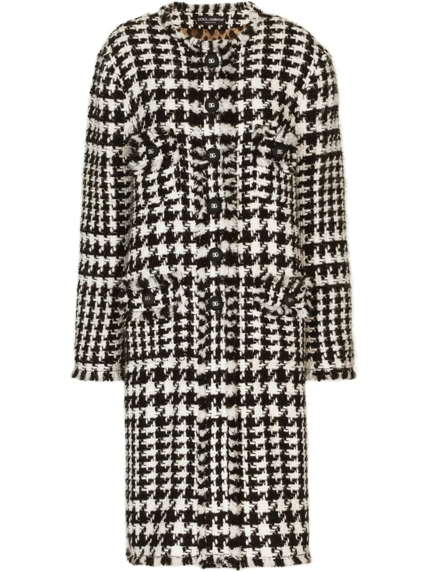 tweed single-breasted coat