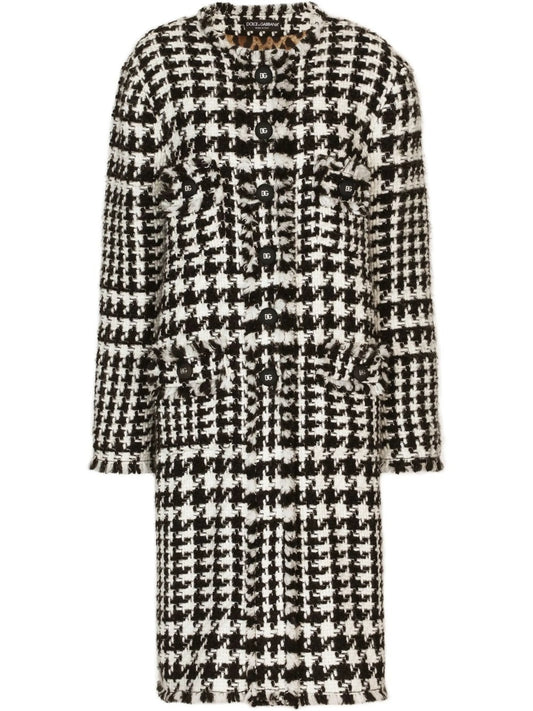 tweed single-breasted coat