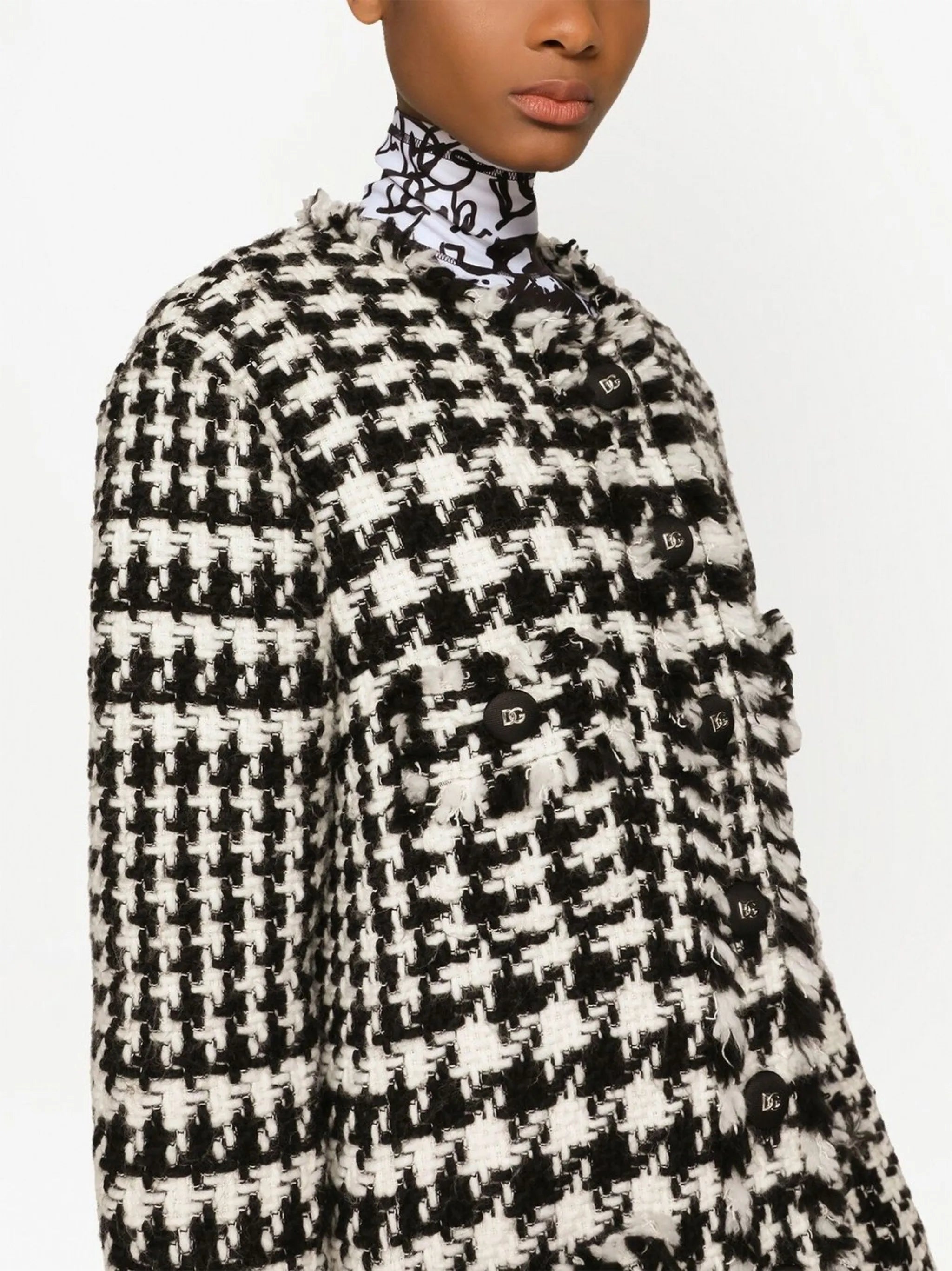tweed single-breasted coat
