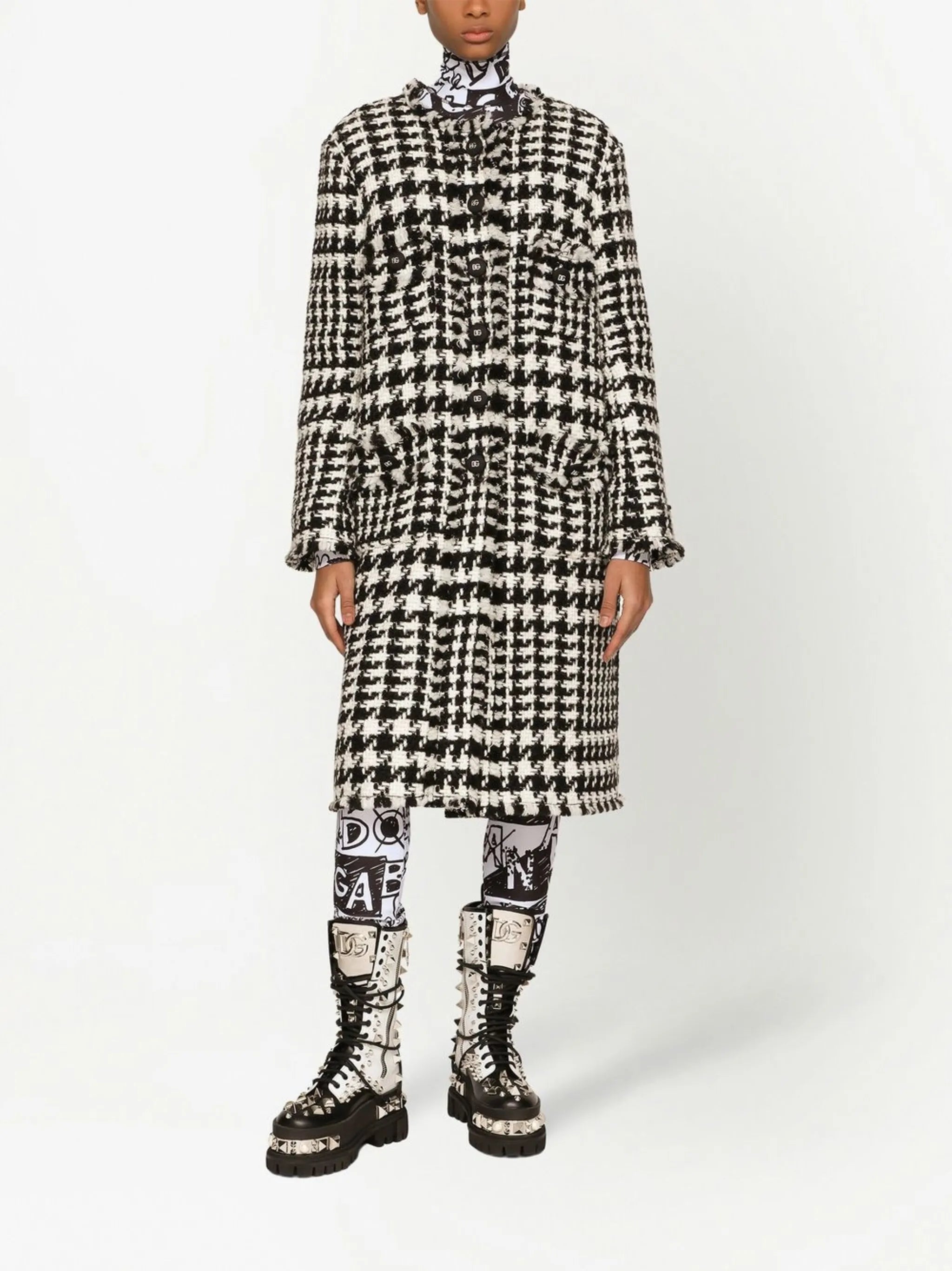 tweed single-breasted coat